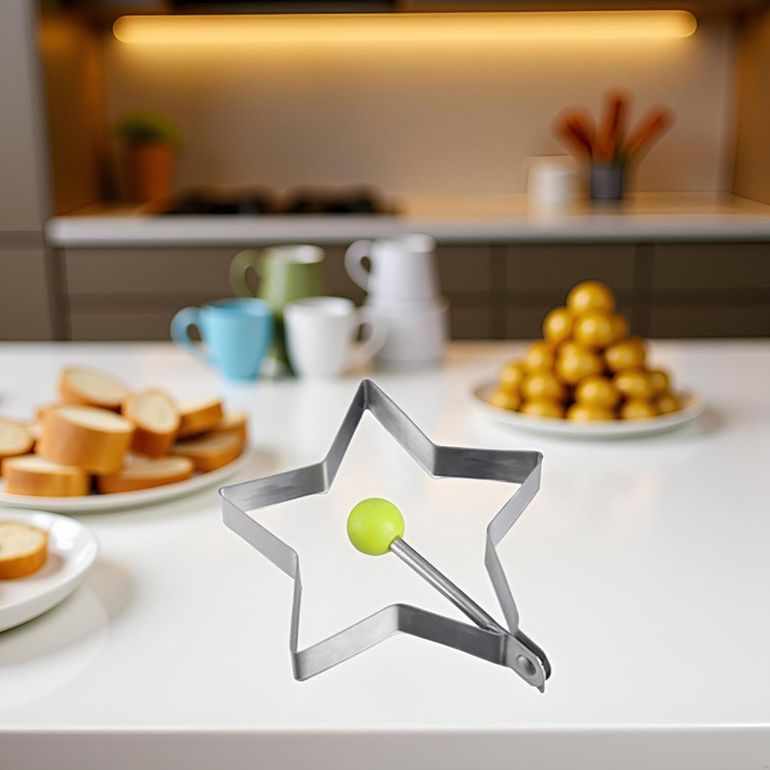 Star Egg Mold Shaper - Non Stick Pancake Deep Egg, Stainless Steel Frying Egg Rings, Mould Cookies Maker Baking Shaper Kitchen Gadget, Egg Patty Maker Rings For Sandwich Fritters Crumpets - Image 6