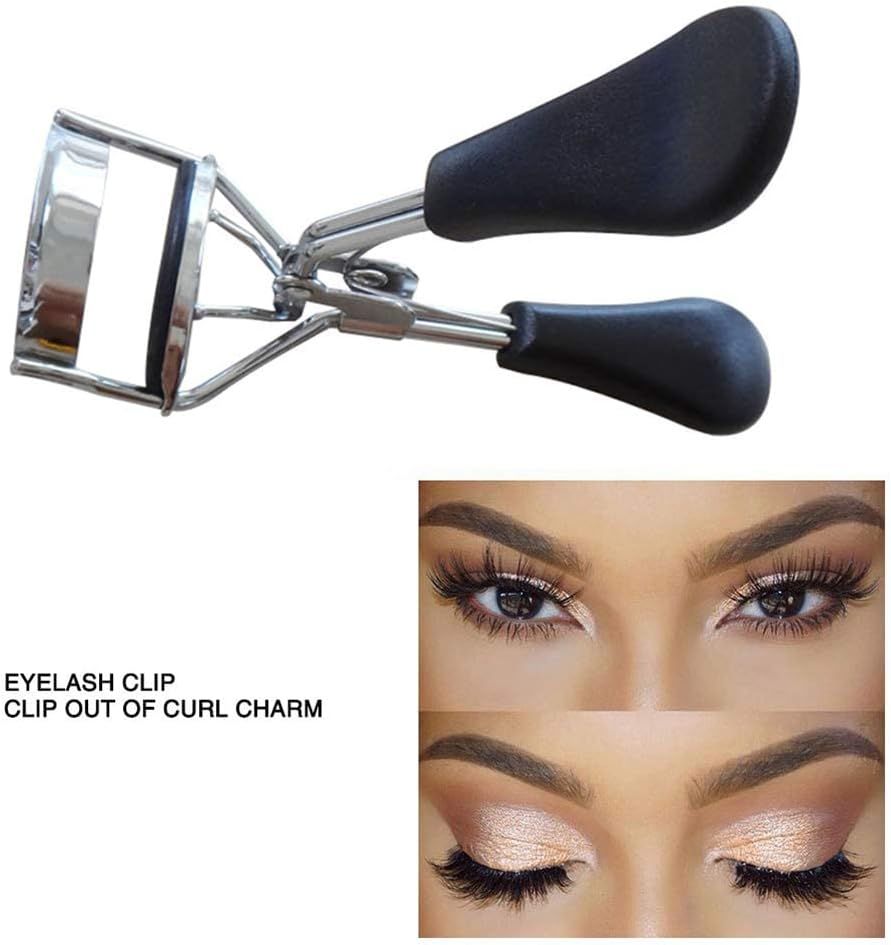 Black Portable Eyelash Curler - Crimps and Curls Lashes for Perfect,Portable Eyelash Curler Maker Eye Lashes Clip Women Beauty Cosmetic Tool Gift,Makeup Brushes and Tools - Image 3