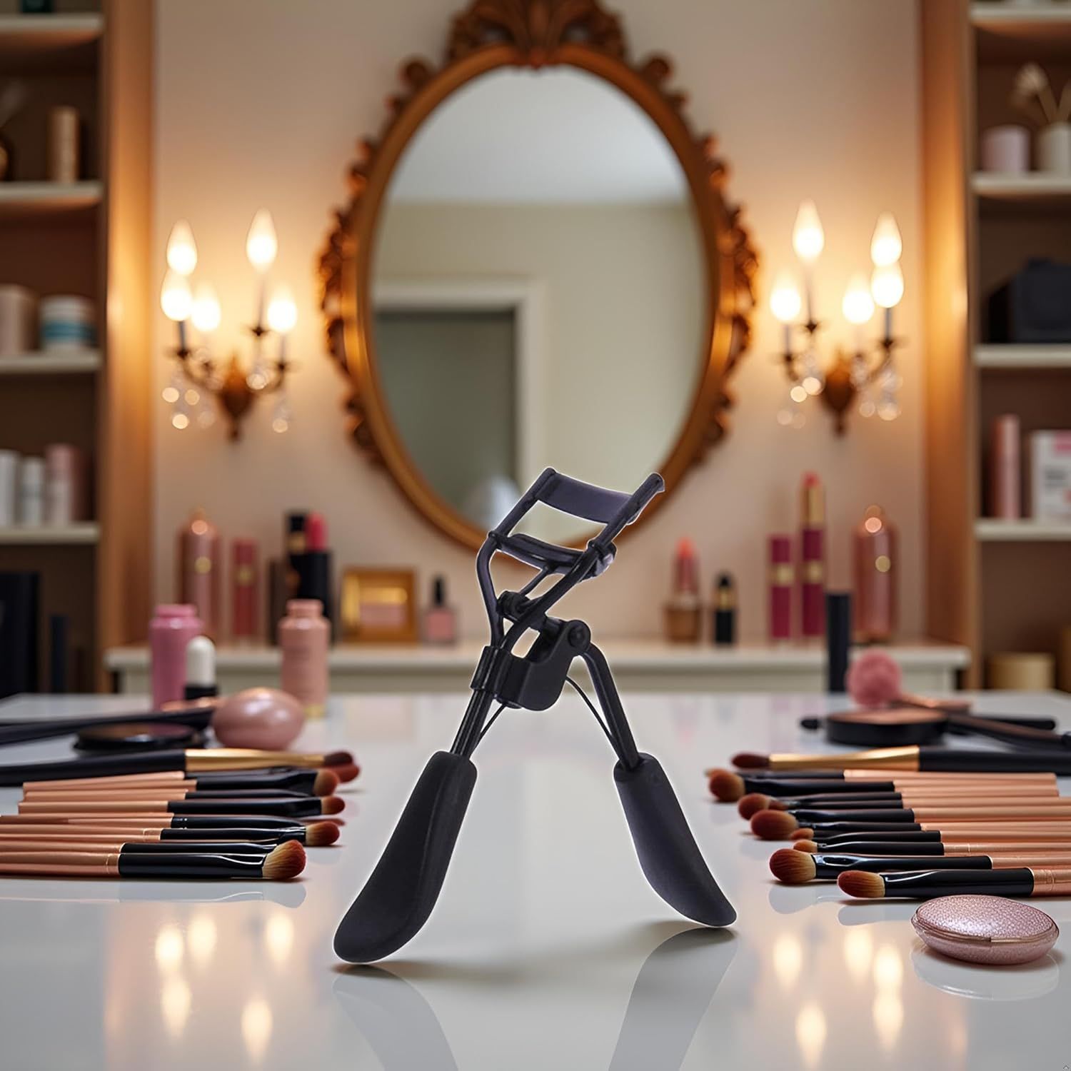 Black Portable Eyelash Curler - Crimps and Curls Lashes for Perfect,Portable Eyelash Curler Maker Eye Lashes Clip Women Beauty Cosmetic Tool Gift,Makeup Brushes and Tools - Image 4