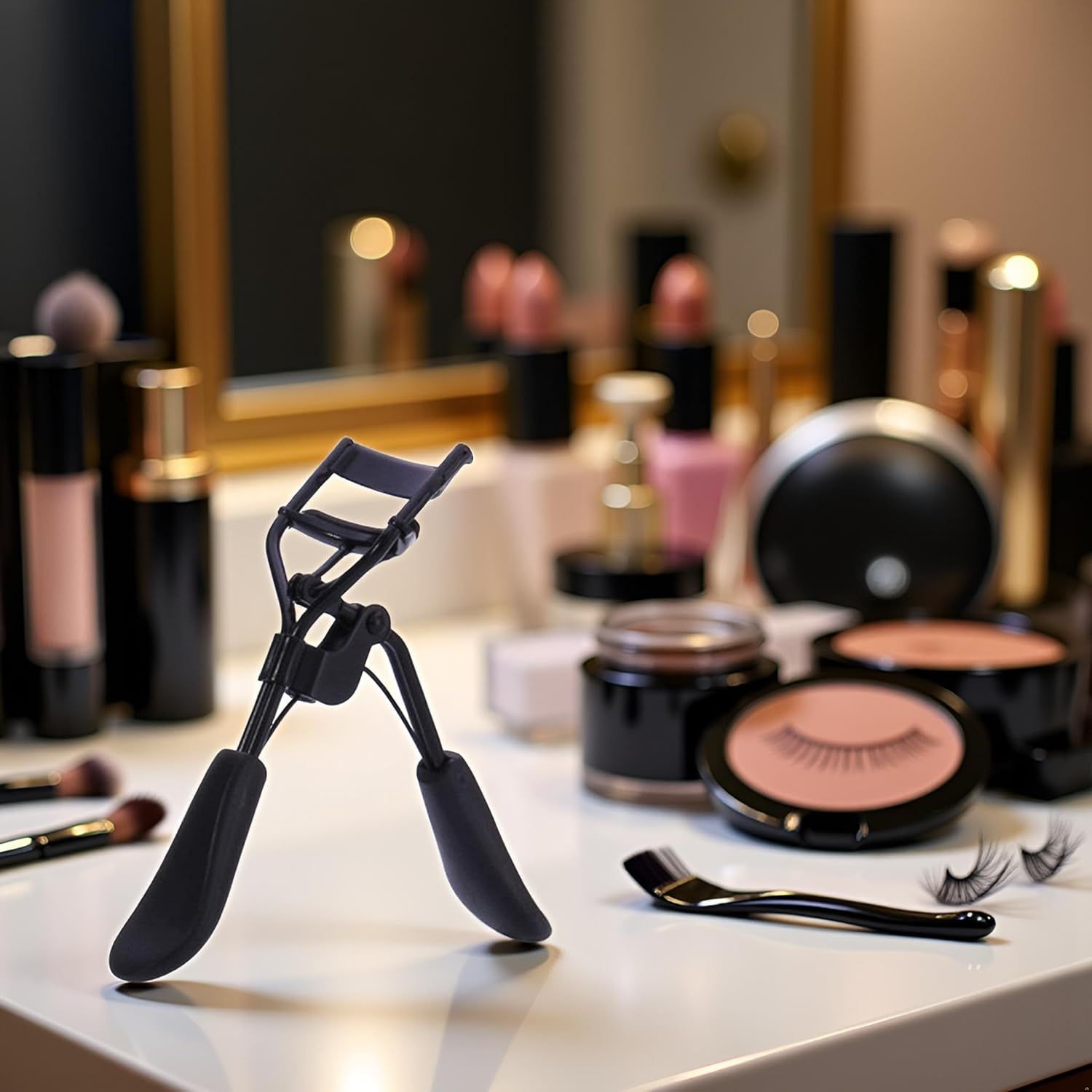 Black Portable Eyelash Curler - Crimps and Curls Lashes for Perfect,Portable Eyelash Curler Maker Eye Lashes Clip Women Beauty Cosmetic Tool Gift,Makeup Brushes and Tools - Image 6