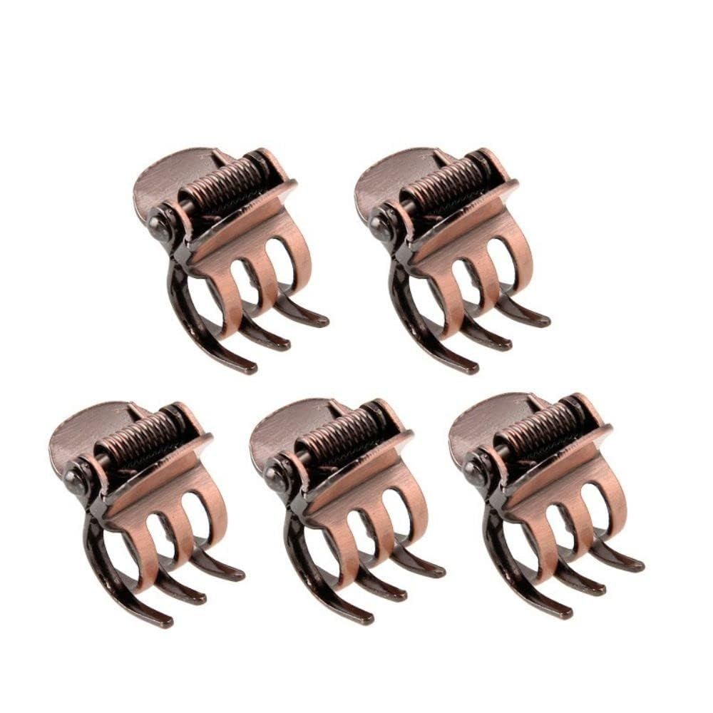 5PCS Mini Metal Hair Claw Clips for Women,Mini Metal Hair Claw Clips,Bronze Clamp Side Bangs Clip Hair Styling Tool Hairpins Hair Accessories for Women - Image 1