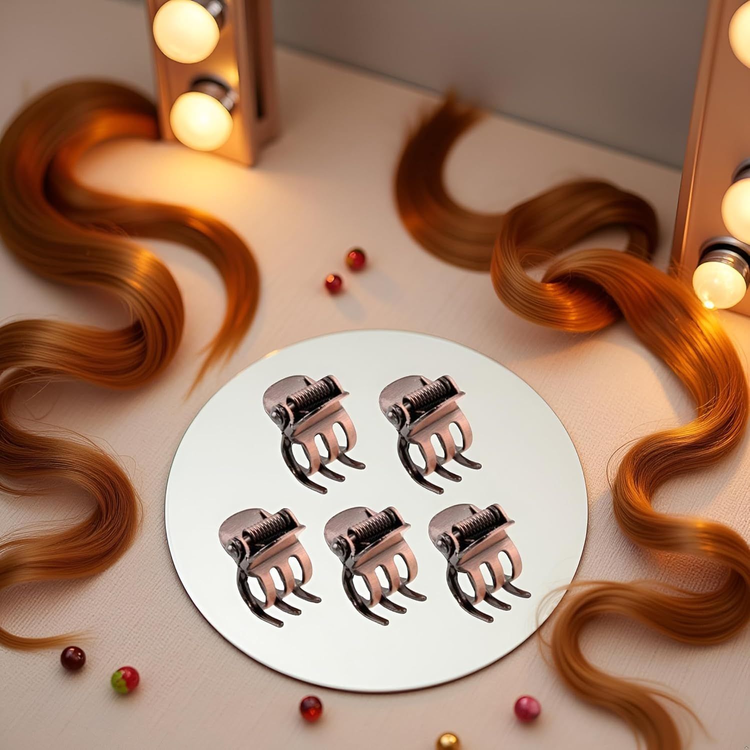5PCS Mini Metal Hair Claw Clips for Women,Mini Metal Hair Claw Clips,Bronze Clamp Side Bangs Clip Hair Styling Tool Hairpins Hair Accessories for Women - Image 5
