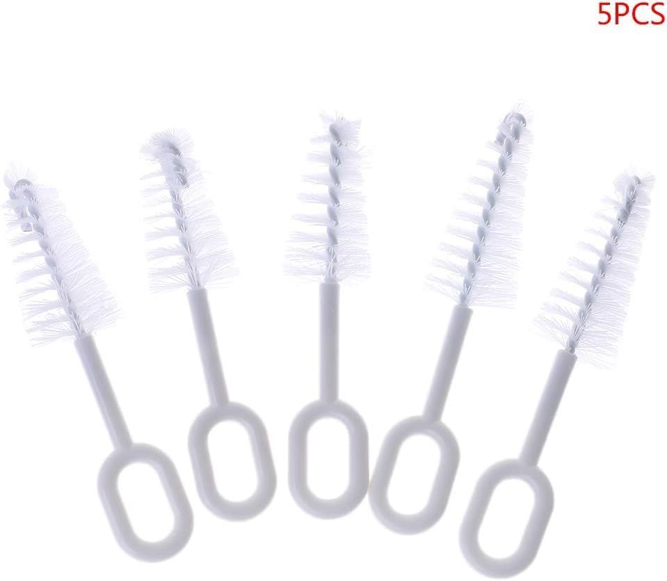 5 Pcs White Pacifier Cleaning Set,Nipple Cleaner Nipples Brush Cleaning Tools Professional Bristle High Density Pacifier Soother Accessories,Bottle-Feeding - Image 7