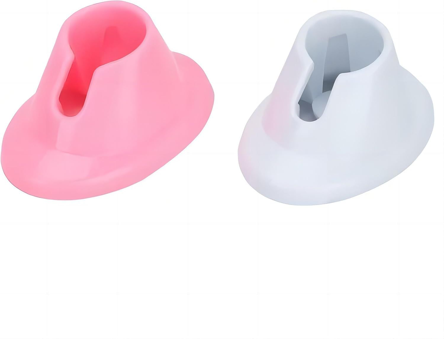 2pcs Pink & White Soft Rubber Nail Polish Bottle Holder - Anti-Spill Nail Art Organizer & Display - Salon Professional Manicure Tools - Image 1