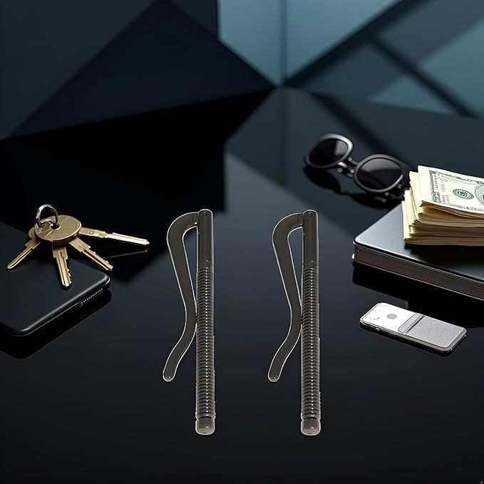 2Pcs Black Spring Money Clips Metal Bifold Money Clip Bar Wallet Replace Parts Spring Clamp Cash Holder(70mm) - Image 2