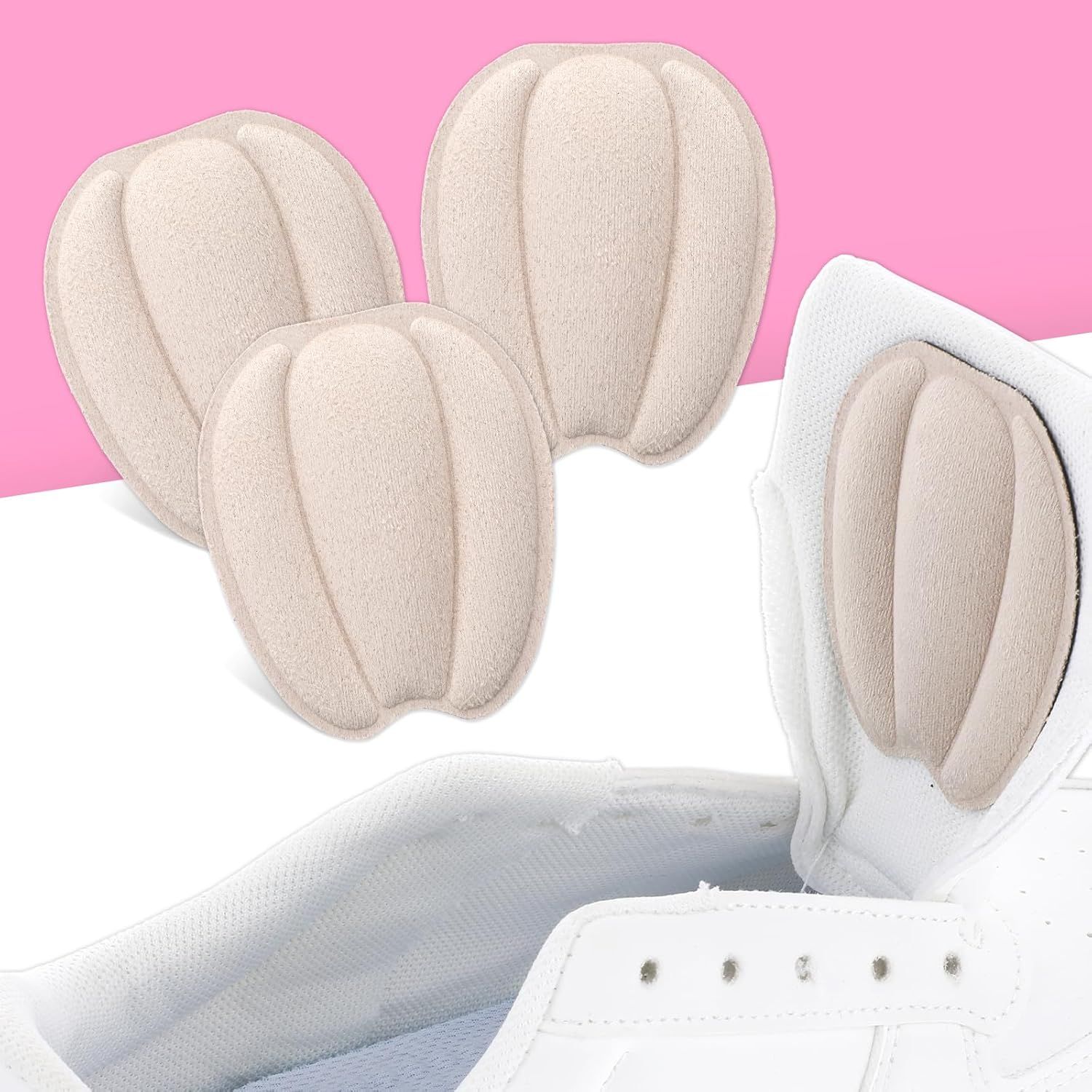 3 Pairs Tongue Pads for Shoe Too Big, Non Slip Tongue Cushion Insert for Loose Shoe Size Reducer Heel Pads Grips Cushion Inserts Replacement Shoes Filler for Men Women (Beige) - Image 5