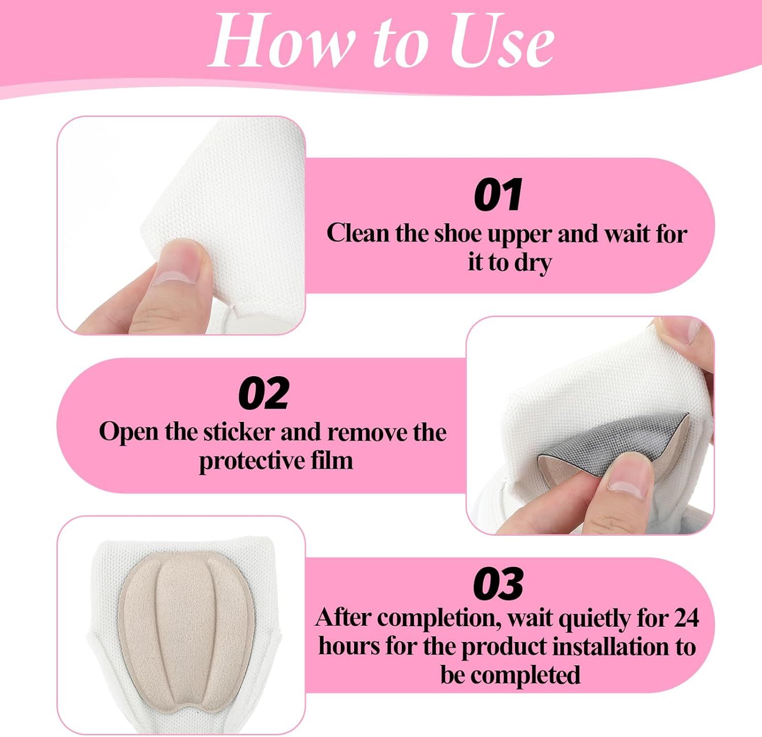 3 Pairs Tongue Pads for Shoe Too Big, Non Slip Tongue Cushion Insert for Loose Shoe Size Reducer Heel Pads Grips Cushion Inserts Replacement Shoes Filler for Men Women (Beige) - Image 7
