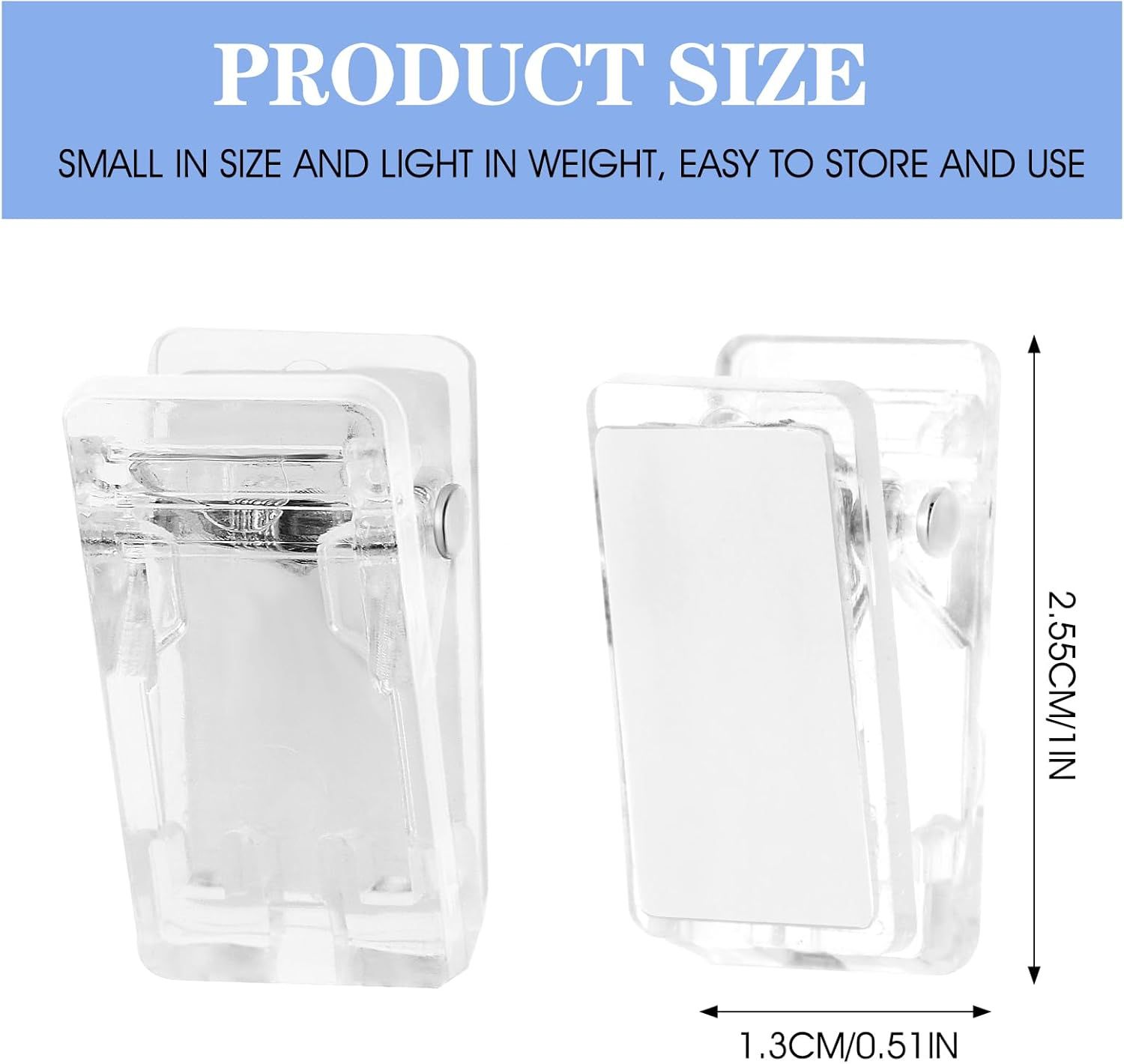 15Pcs Self Adhesive Clips, Tapestry Wall Hanging Clips Wall Clips for Hanger Poster Clips Shower Curtain Clips Double-Sided Adhesive Spring Clips for Blanket Poster Clothing Wall Flag (Clear) - Image 2