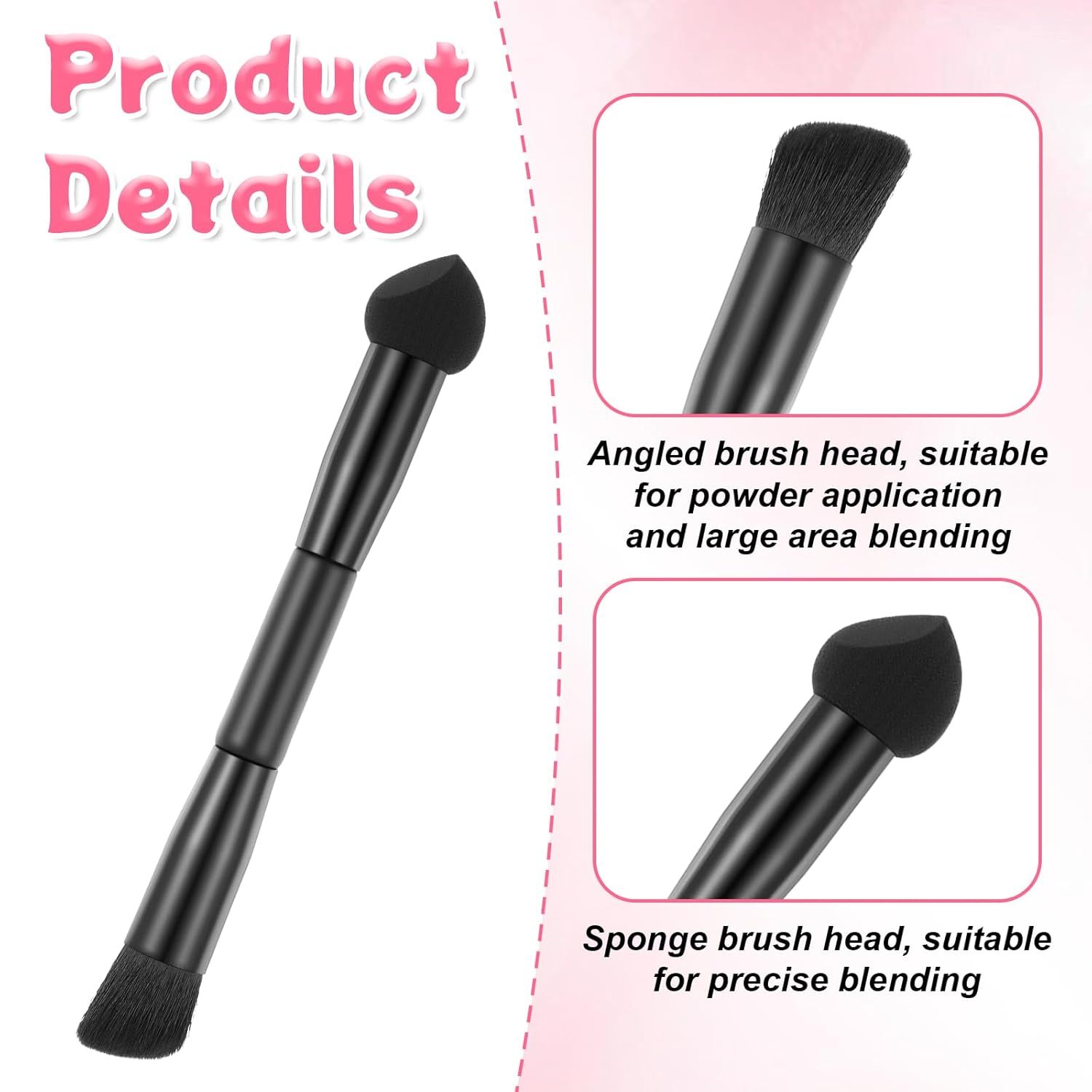 2 Pcs Dual Ended Hairline Brushes, Hairline Concealer Brush Set with Sponge Tip and Soft Bristles for Covering Hair Root Travel Makeup Brush Set for Concealer, Contour, Root Touch Up - Image 3