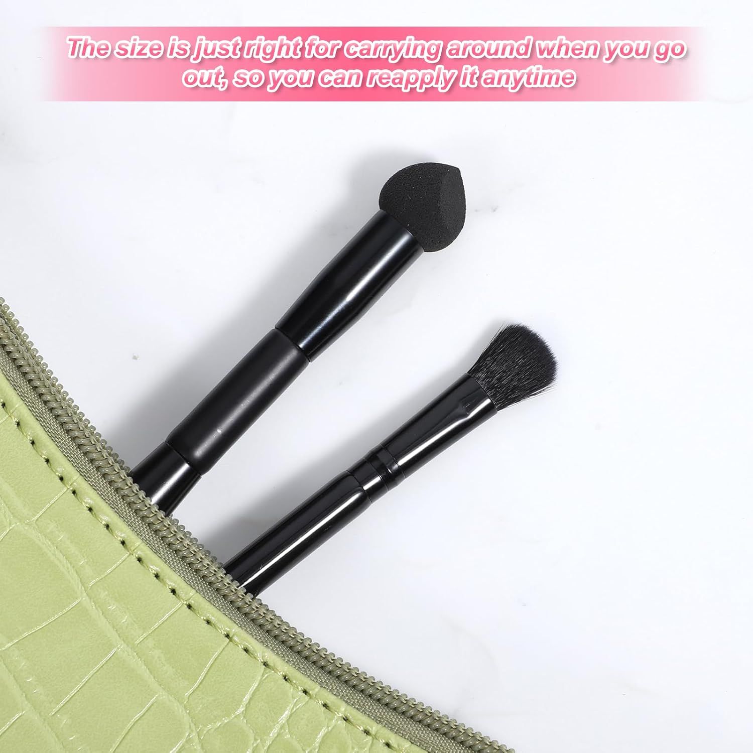 2 Pcs Dual Ended Hairline Brushes, Hairline Concealer Brush Set with Sponge Tip and Soft Bristles for Covering Hair Root Travel Makeup Brush Set for Concealer, Contour, Root Touch Up - Image 6