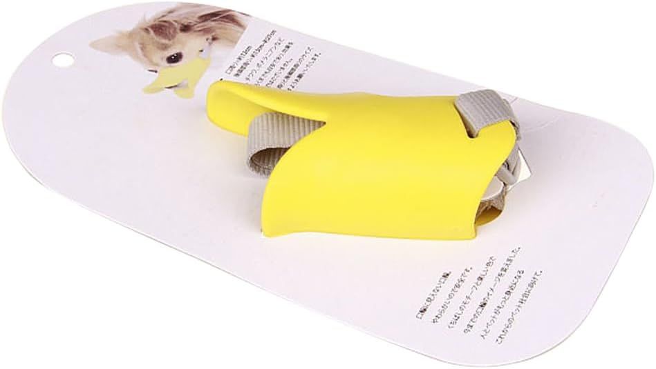 Dog Muzzle,Anti Bite Duck Mouth Shape DogMouth Covers,Soft Duck Silicone Mouth Cover with Adjustable Strap,Small Medium Dogs Muzzle Mask to Prevent Barking,Biting,Chewing(:Yellow,L:13cm/5.12inch) - Image 8