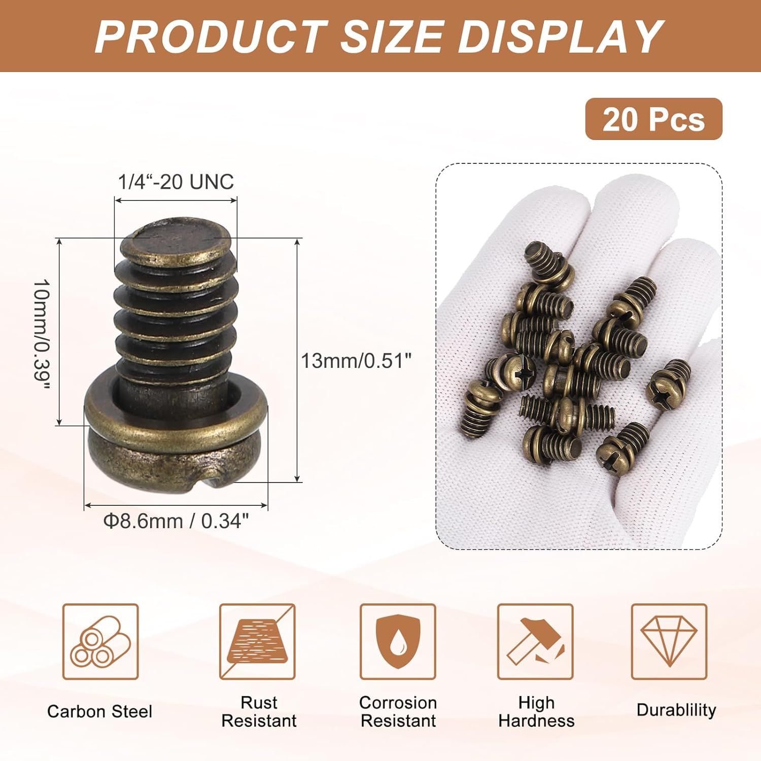 20Pcs Ceiling Fan Blade Screws, 1/4