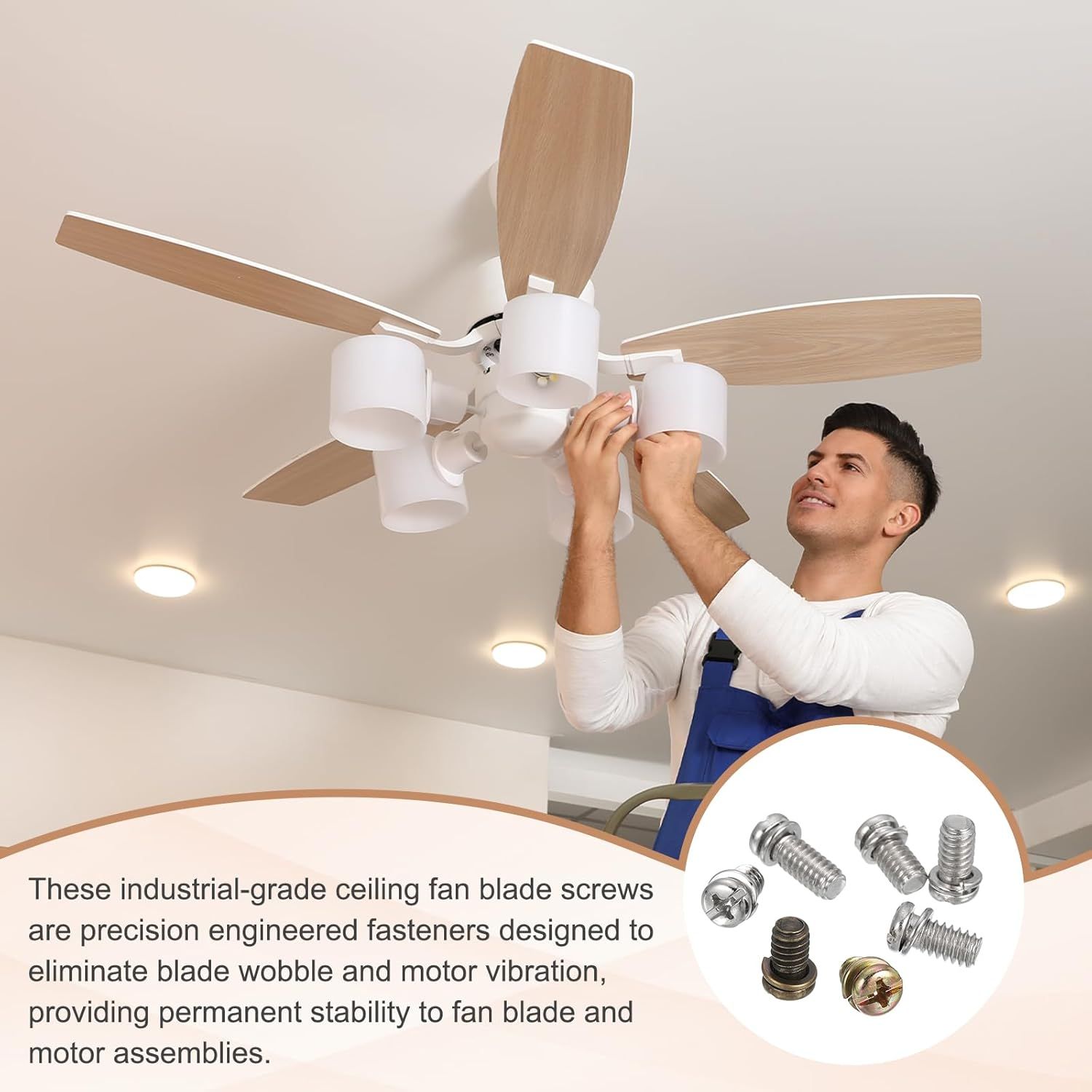 20Pcs Ceiling Fan Blade Screws, 1/4
