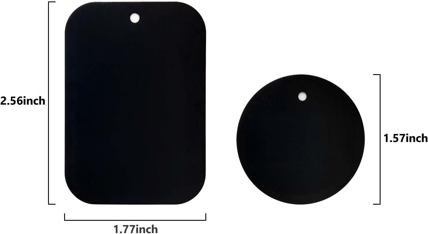 Smartphones Metal Plate 12 Pack for Phone Car Mount Holder Cradle with 3M Adhesive (Compatible with Magnetic Mounts) - 6 Rectangle and 6 Round, Black - Image 2