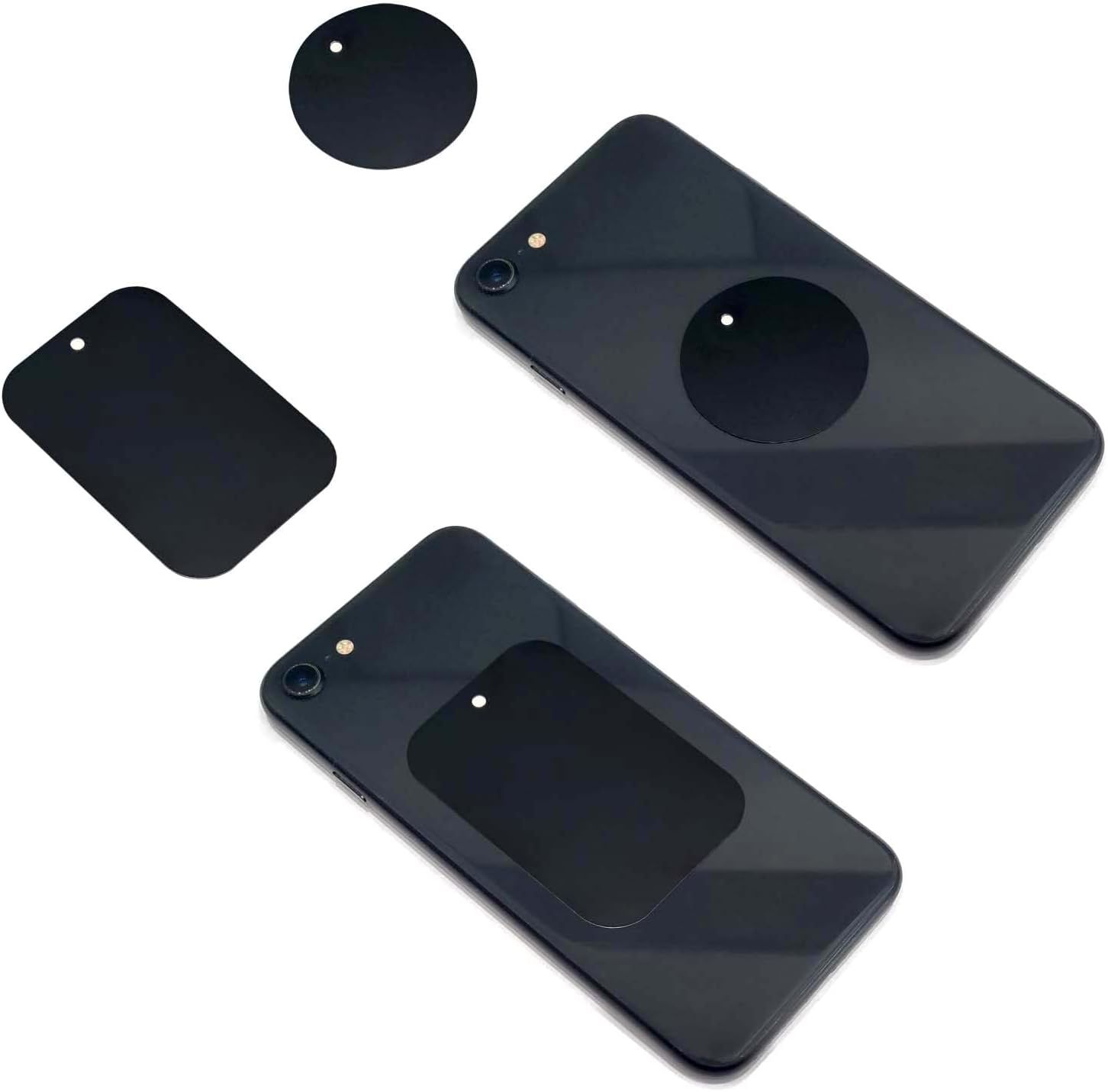 Smartphones Metal Plate 12 Pack for Phone Car Mount Holder Cradle with 3M Adhesive (Compatible with Magnetic Mounts) - 6 Rectangle and 6 Round, Black - Image 4