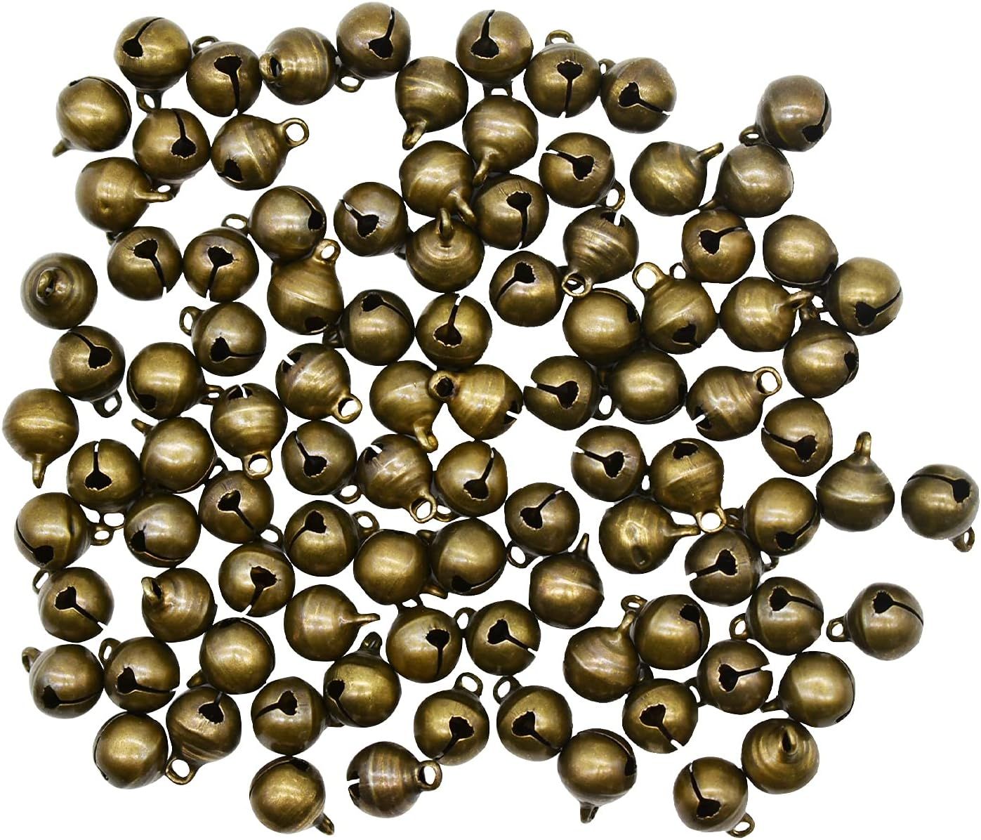 100 PCS Small Jingle Bell 1/2 inches Vintage Bronze Mini 10mm Alloy Beads DIY for Christmas Jewelry Findings Sewing Wedding Doors Crafts - Image 1