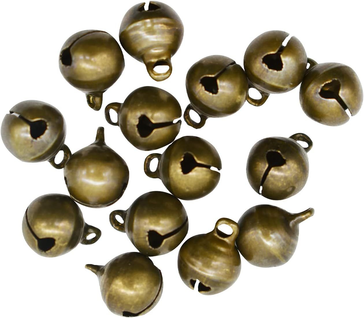 100 PCS Small Jingle Bell 1/2 inches Vintage Bronze Mini 10mm Alloy Beads DIY for Christmas Jewelry Findings Sewing Wedding Doors Crafts - Image 3