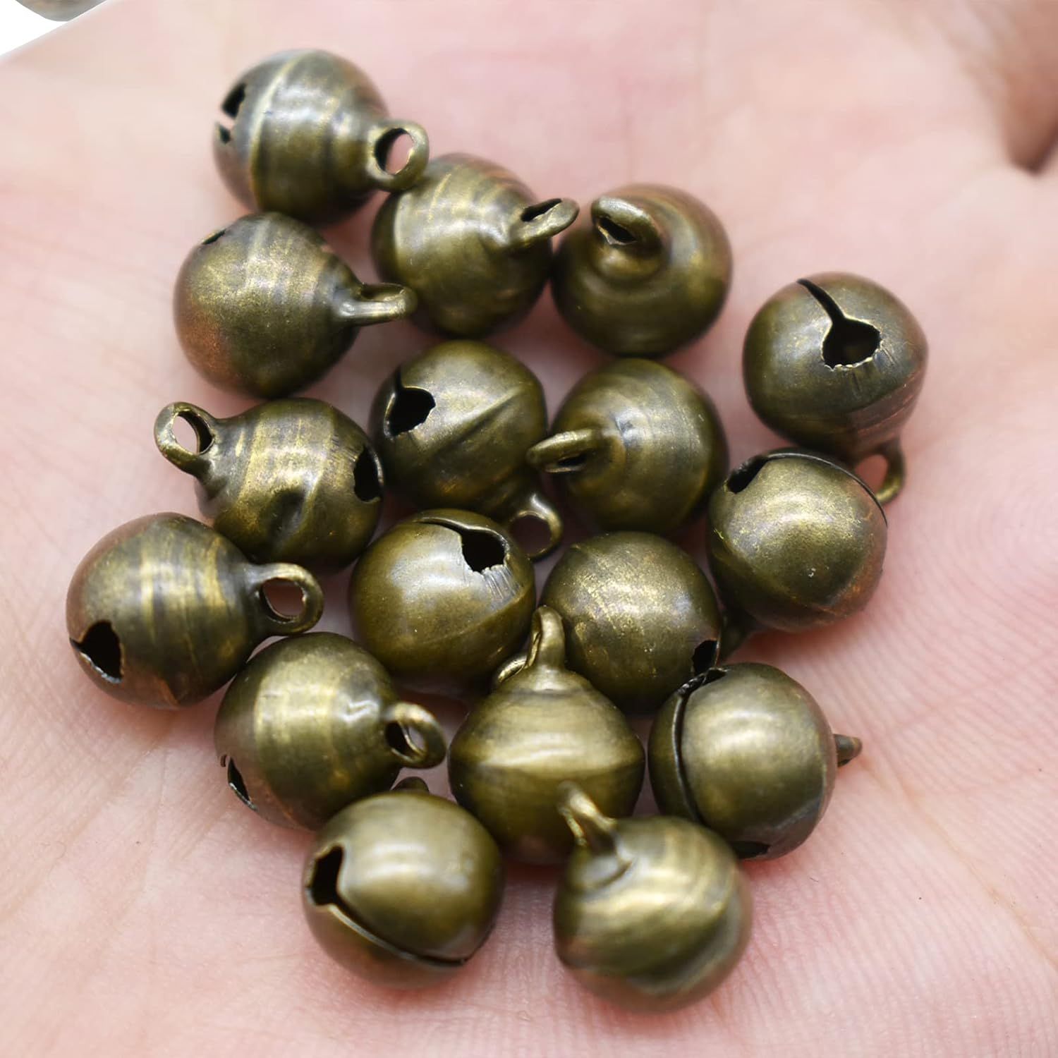 100 PCS Small Jingle Bell 1/2 inches Vintage Bronze Mini 10mm Alloy Beads DIY for Christmas Jewelry Findings Sewing Wedding Doors Crafts - Image 4