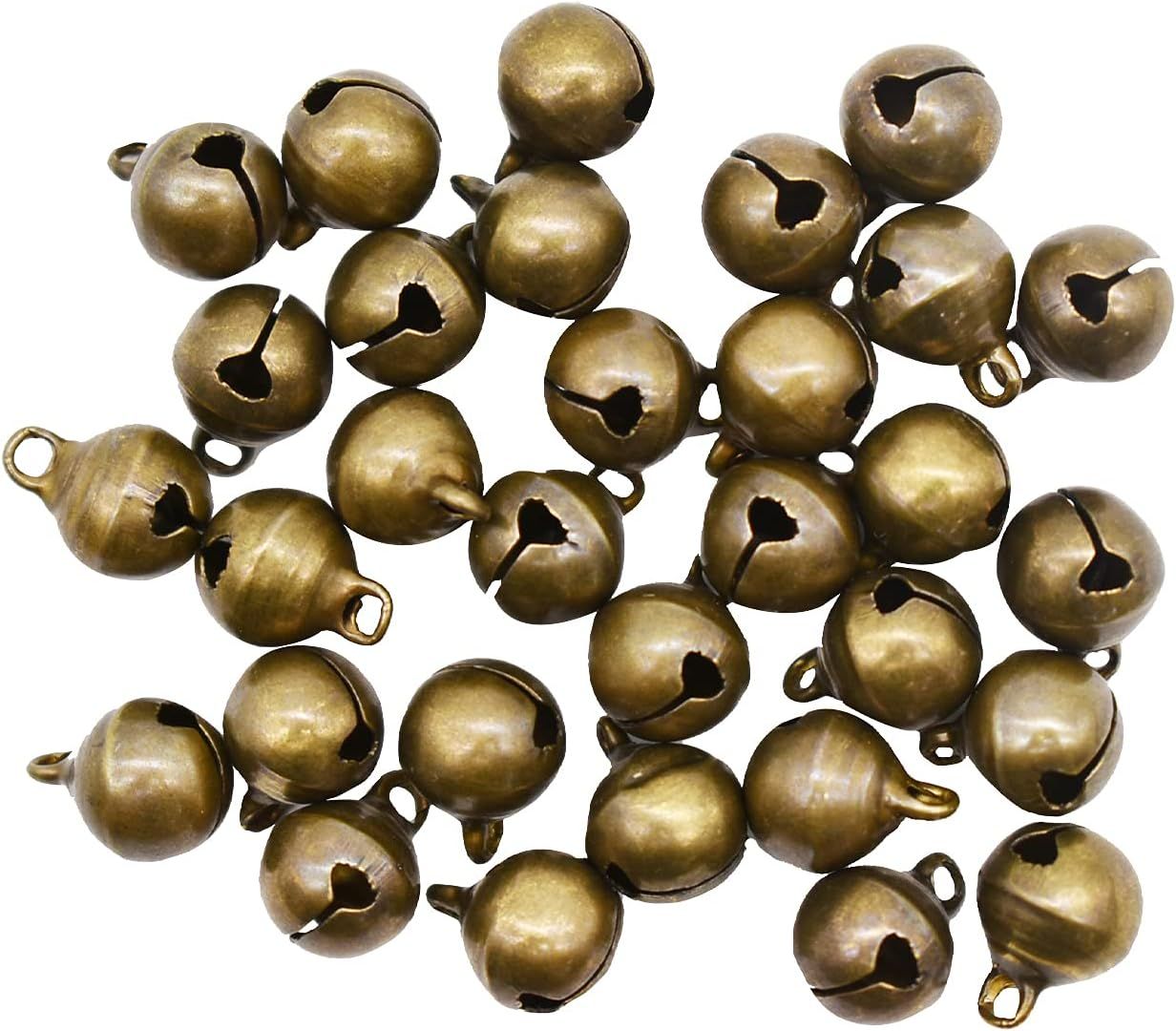 100 PCS Small Jingle Bell 1/2 inches Vintage Bronze Mini 10mm Alloy Beads DIY for Christmas Jewelry Findings Sewing Wedding Doors Crafts - Image 6
