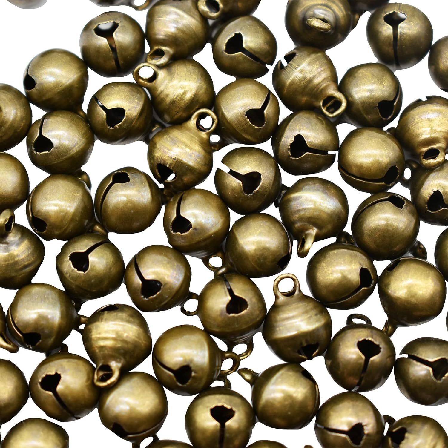 100 PCS Small Jingle Bell 1/2 inches Vintage Bronze Mini 10mm Alloy Beads DIY for Christmas Jewelry Findings Sewing Wedding Doors Crafts - Image 8
