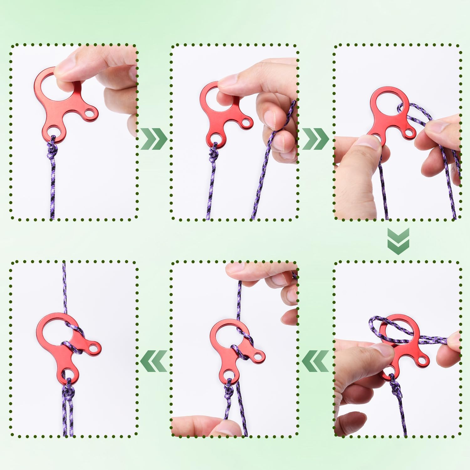 CooBigo Tent Rope Tensioner, 10pcs Aluminum Alloy Guyline Tensioner Guy Line Cord Adjuster Paracord Buckles for Outdoor Tent Camping Hiking Backpack Accessories (Black) - Image 3
