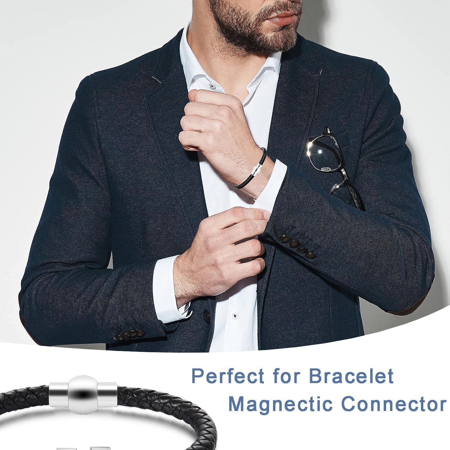 20 Pack 3mm Hole Magnetic Clasps Leather Bracelet Necklace Paracord Fashion Jewelry DIY Leathercraft Accessories Lanyard Connectors #FLQ083-3B Copper Silver-Plated - Image 4
