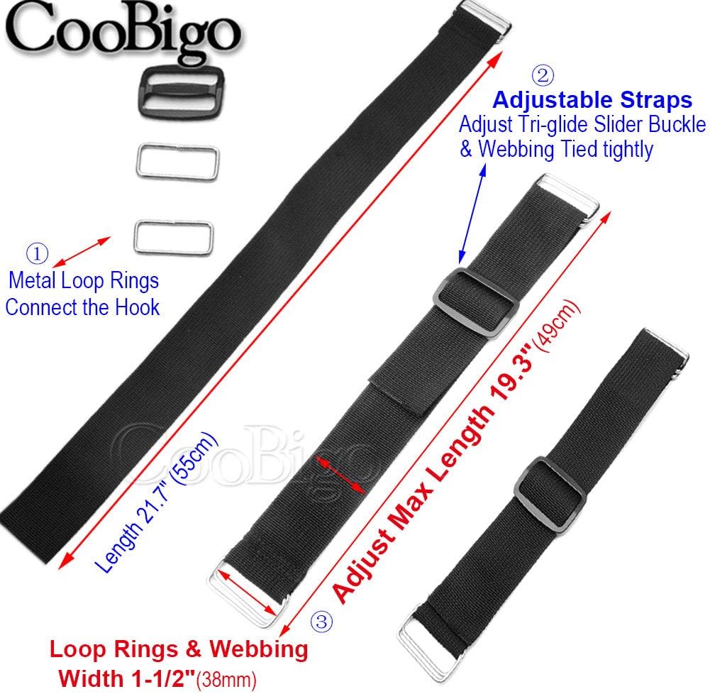 2 Pack Hoverboard Seat Attachment Straps, HoverKart Replacement Straps Adjustable with Tri-Glide Buckle Polypropylene PP Webbing Adjustment Strap Width 1-1/2