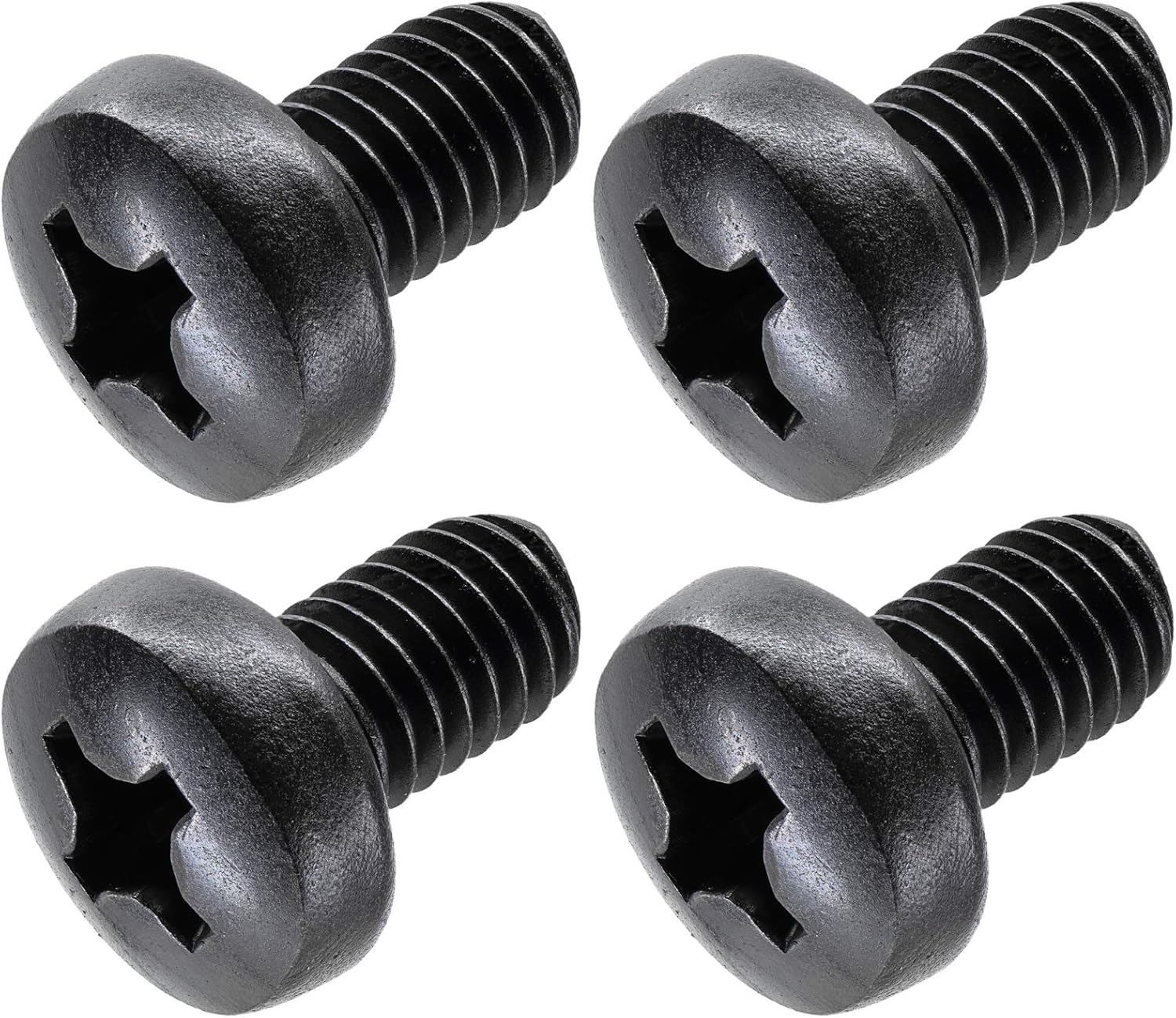 Black License Plate Screws for BMW and Tesla, Phillips Machine Pan Head 18-8, Stainless Steel, M5-0.8 x 6 mm Bolt (Pack of 4) - Image 1
