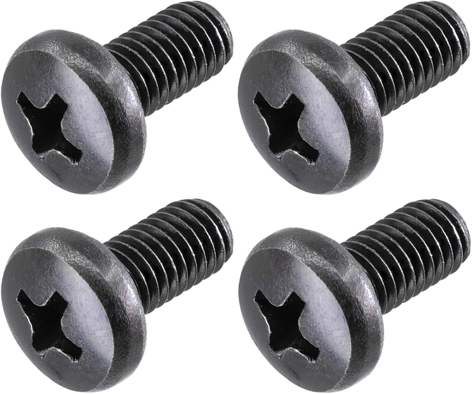 Black License Plate Screws for Audi and VW, Phillips Machine Pan Head 18-8, Stainless Steel, M6-1.0 x 12 mm Bolt (Pack of 4) - Image 1