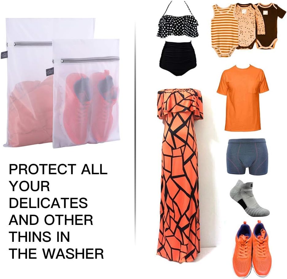 Kimmama Laundry Bag Mesh Wash Bags, Washing Machine Wash Bag, Net Washer Sack with Zipper, Dryer Pouch for Cleaning and Drying Cloths, Garment, Delicates, T-shirt, Underwear, Bra, Pant, Small Toys - Image 3
