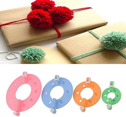 Yansanido Pack of 8(4 Sizes) Essential Pom-pom Maker for Fluff Ball Weaver Needle Knitting DIY Tool (8piece-4 Size) - Image 2