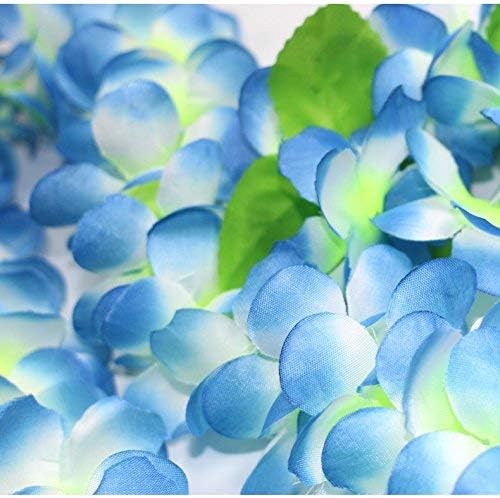 Yansanido 4 Pcs Blue Hawaiian Leis with Green Leaves for Graduation Party, Dance Party, Photo Prop in Outdoors (Blue) - Image 2