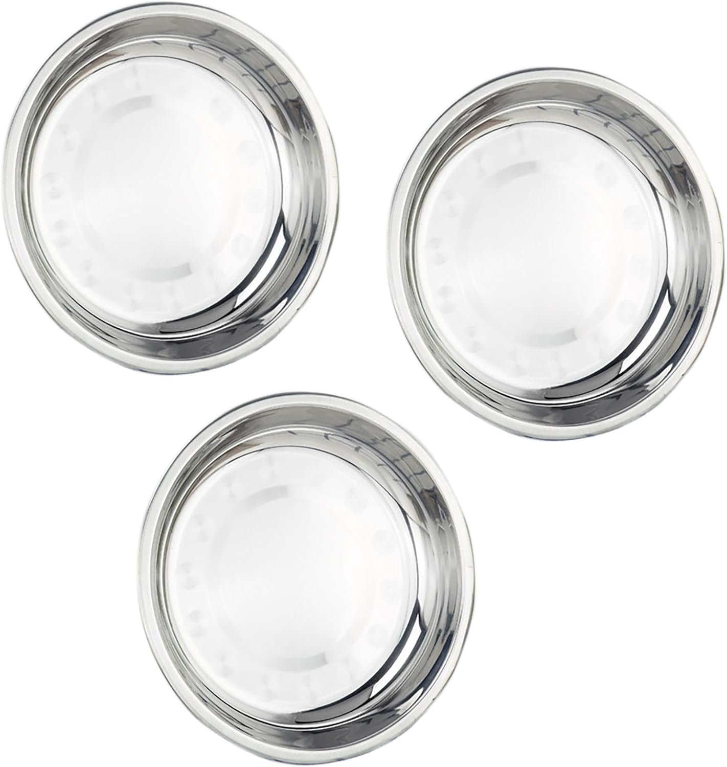 Thin Circular Trinket Tray, 3 Pcs Stainless Steel 7 Inch Diameter Flat Serving Trays for Kitchen, Party and Outdoors (3) - Image 1