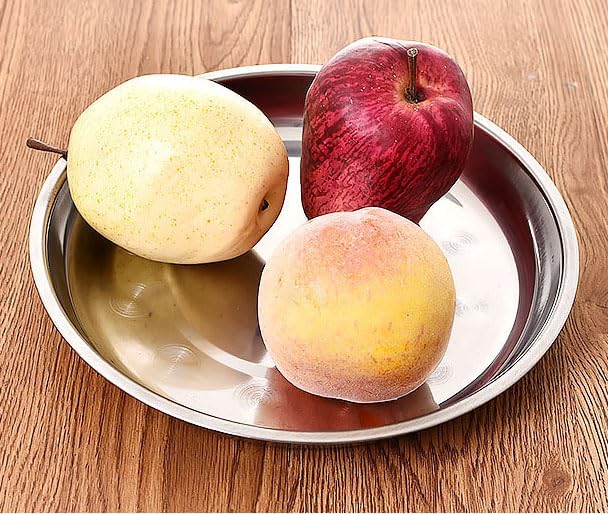 Thin Circular Trinket Tray, 3 Pcs Stainless Steel 7 Inch Diameter Flat Serving Trays for Kitchen, Party and Outdoors (3) - Image 5