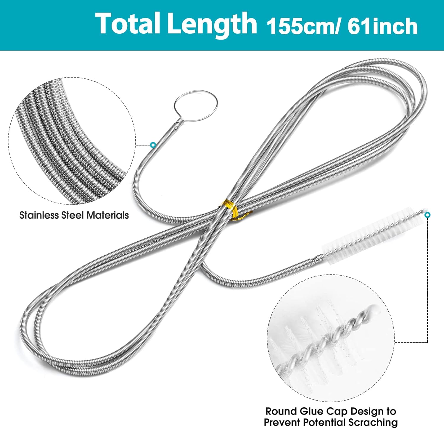 Long Drain Brush Flexible Feeding Tube Brush Slim Cleaning Brush Hose Pipe Brush - Image 2