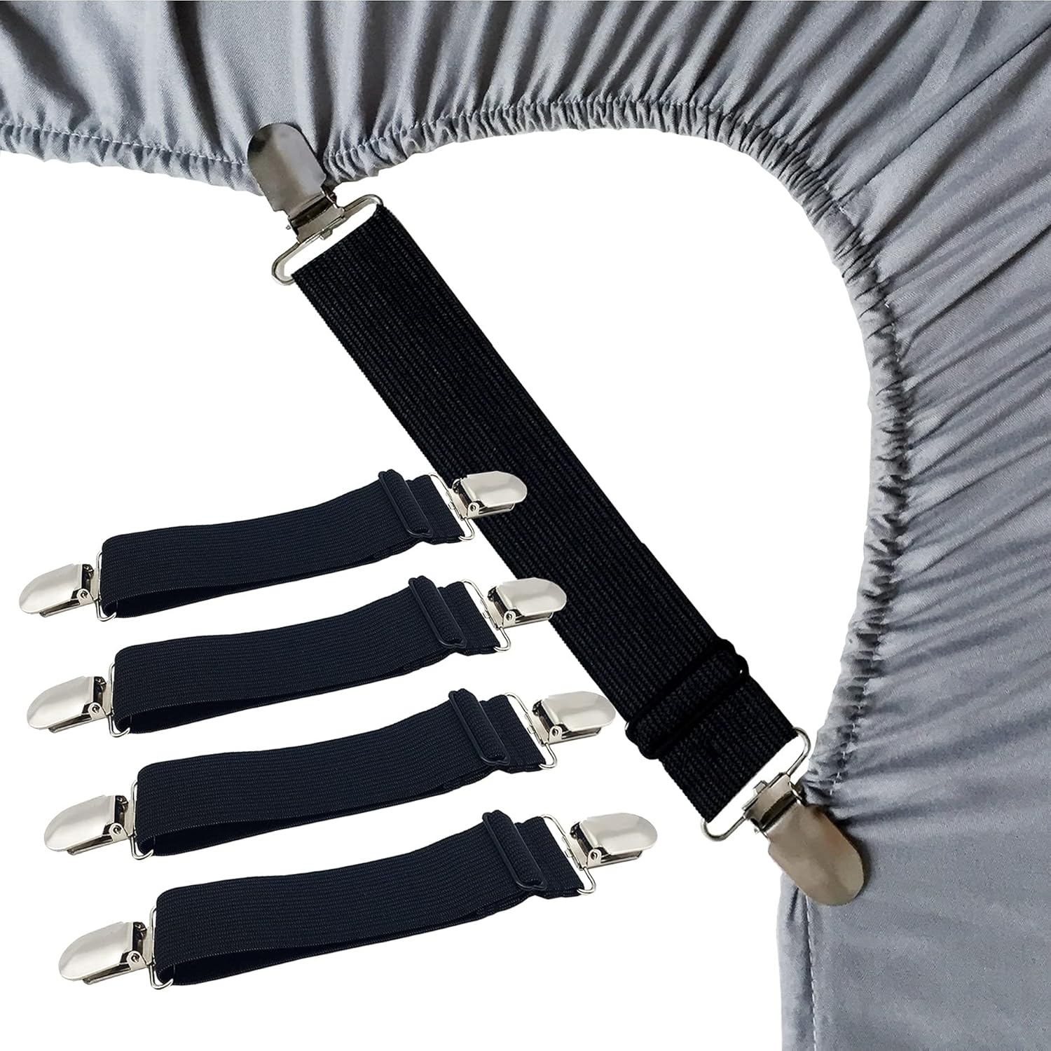 Sheet Straps Bed Sheet Keeper Holder for Corners Sheet Stays Suspender Clips Fitted Sheet Holder Clips Garters Fasteners Mattress Clamps - Image 1