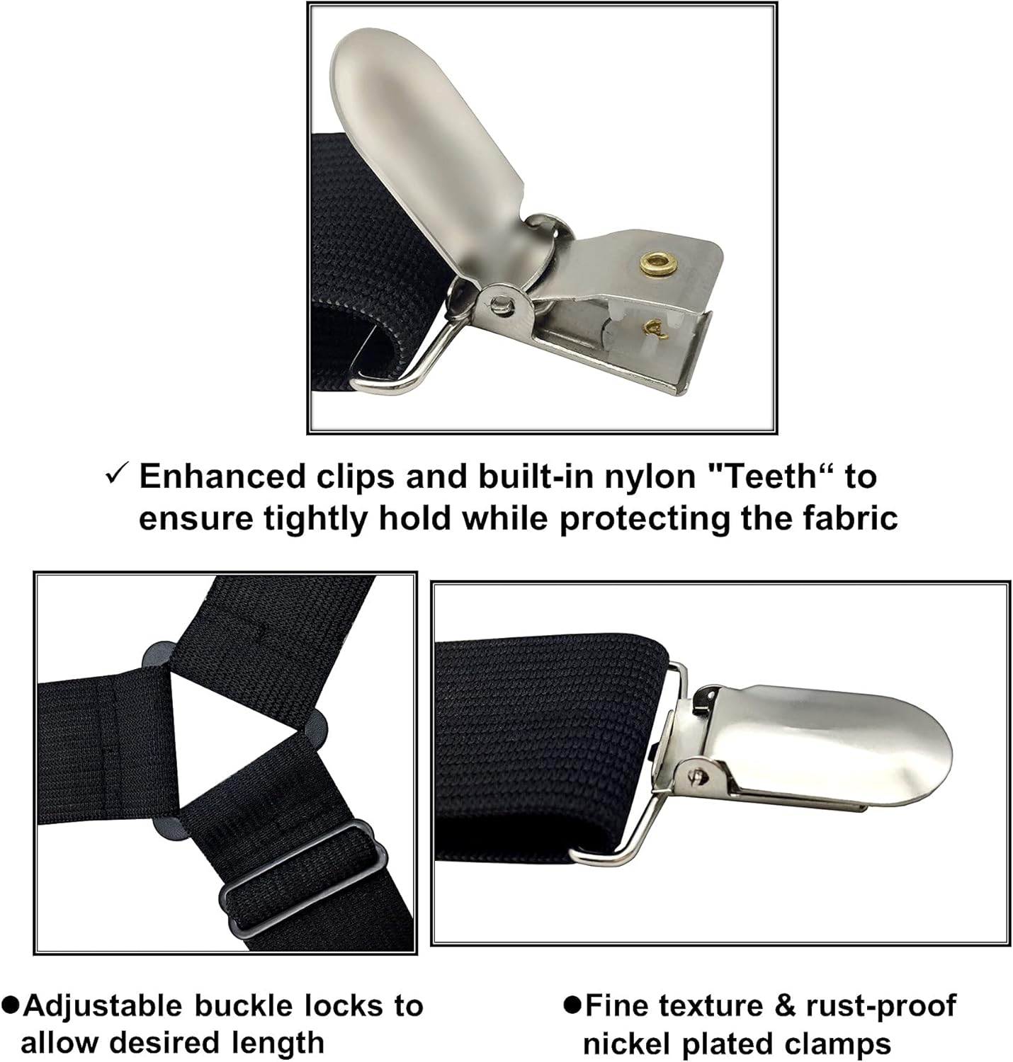 Sheet Straps Bed Sheet Keeper Holder for Corners Sheet Stays Suspender Clips Fitted Sheet Holder Clips Garters Fasteners Mattress Clamps - Image 4