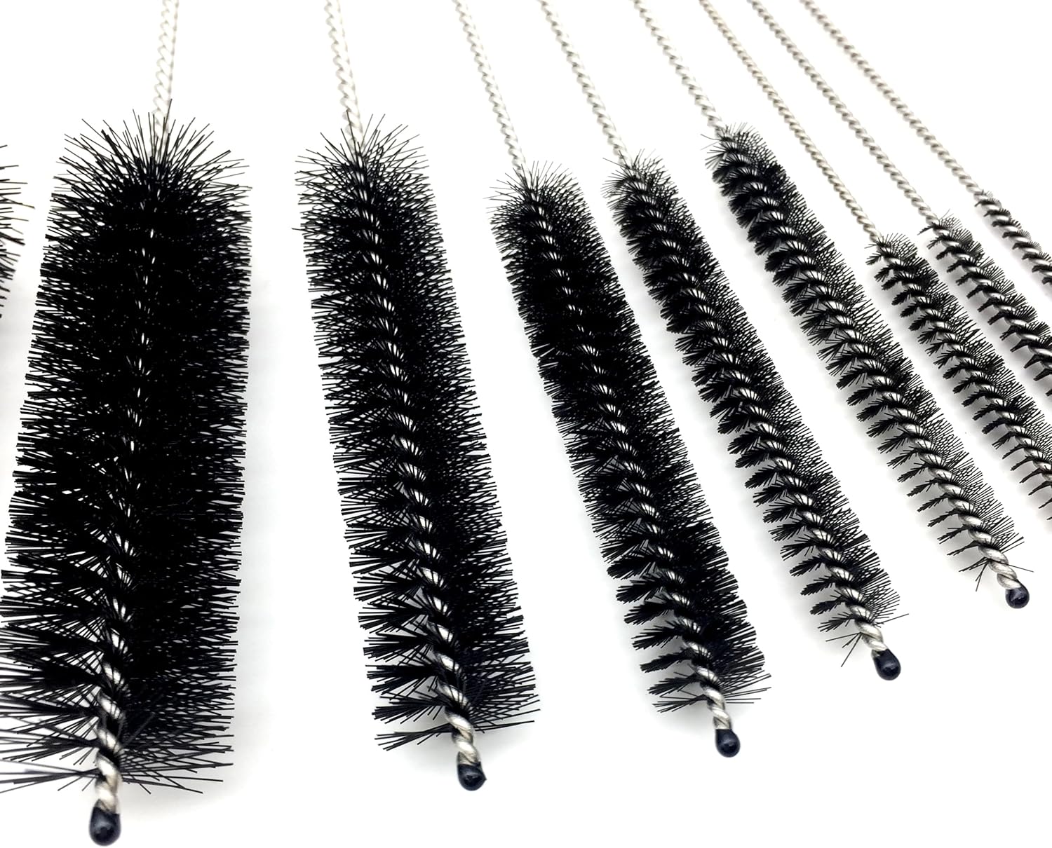 10 Piece Stainless Steel Straw Cleaning Brush Set - Durable Nylon Bristles - Multi-Size for Reusable Straws, Sippy Cups, and Narrow Neck Containers - Image 2