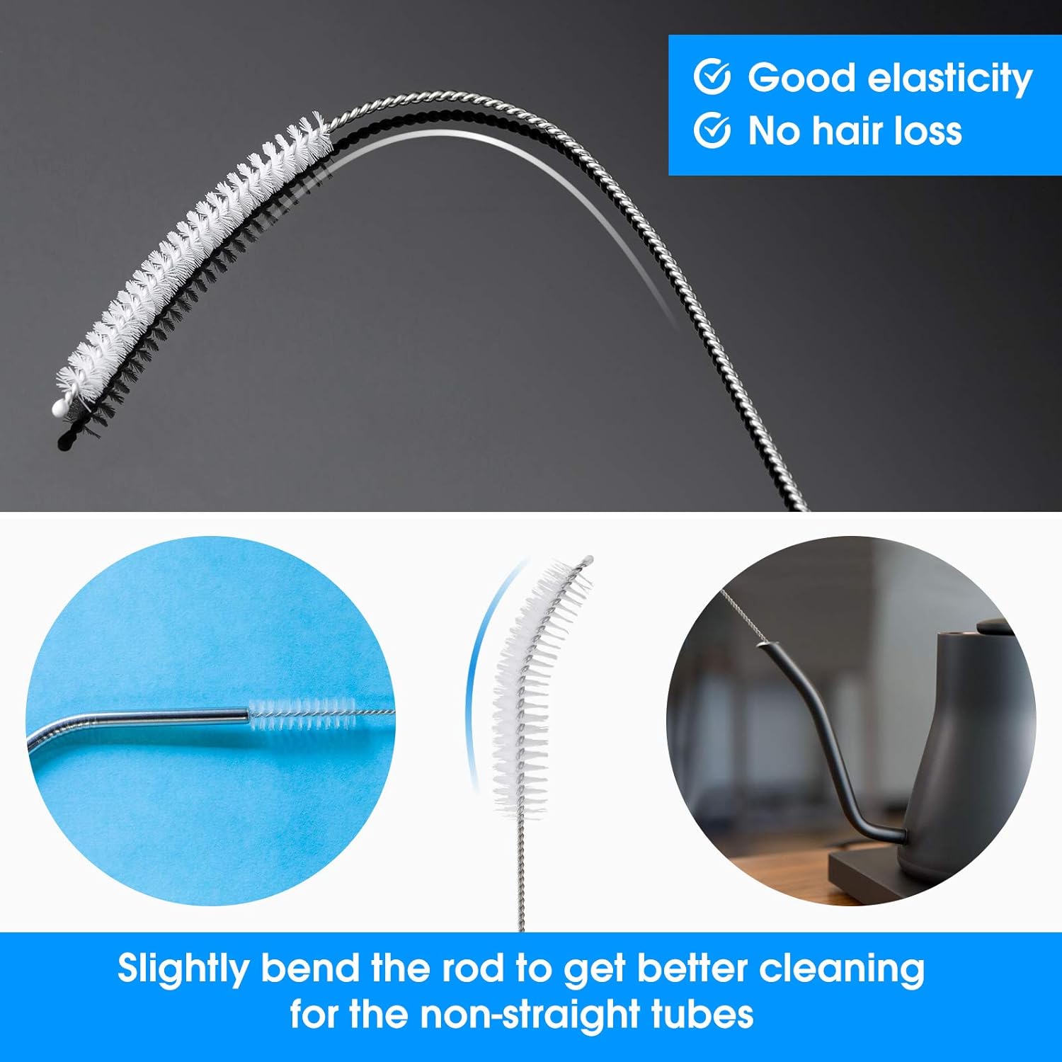10 Piece Stainless Steel Straw Cleaning Brush Set - Durable Nylon Bristles - Multi-Size for Reusable Straws, Sippy Cups, and Narrow Neck Containers - Image 5