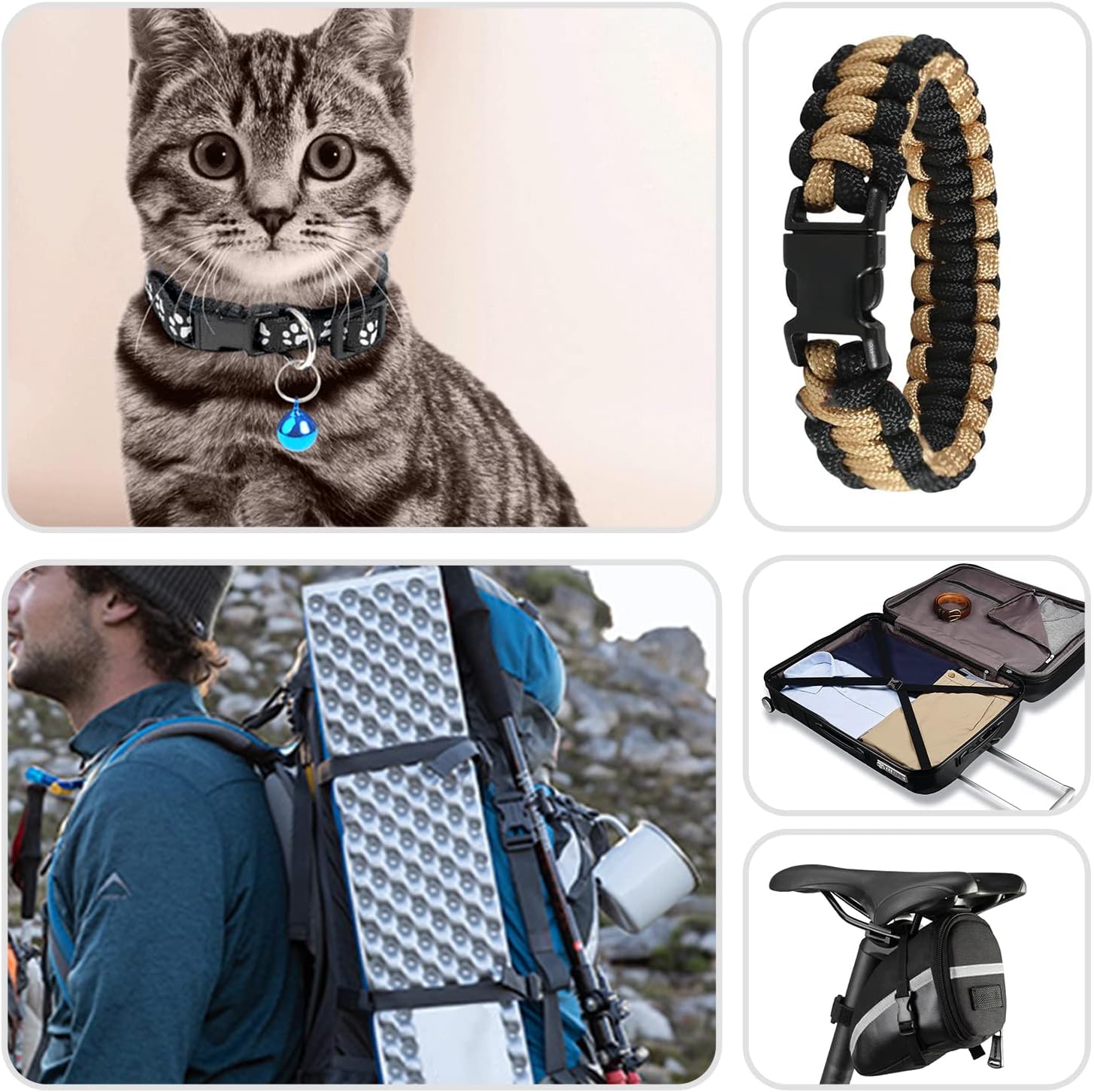 CooBigo 100 Pack 3/8 Inch Curved Contoured Paracord Bracelet Clips Plastic Quick Side Release Buckles for Paracord Bracelets Clasps Masks Dog Collar Straps Accessories - Image 5