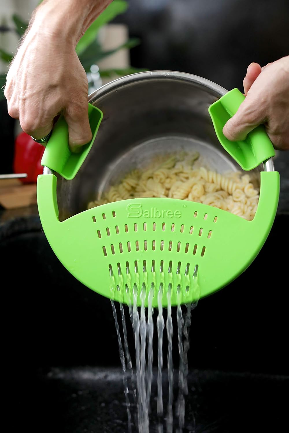 Salbree Silicone Snap Strainer fits the 6qt Instant Pot and Snaps to the 6 quart Instapot Pressure Cooker Inner Pan Small Mitts Set Included, for Straining Vegetable and Ground Beef Grease (green) - Image 3