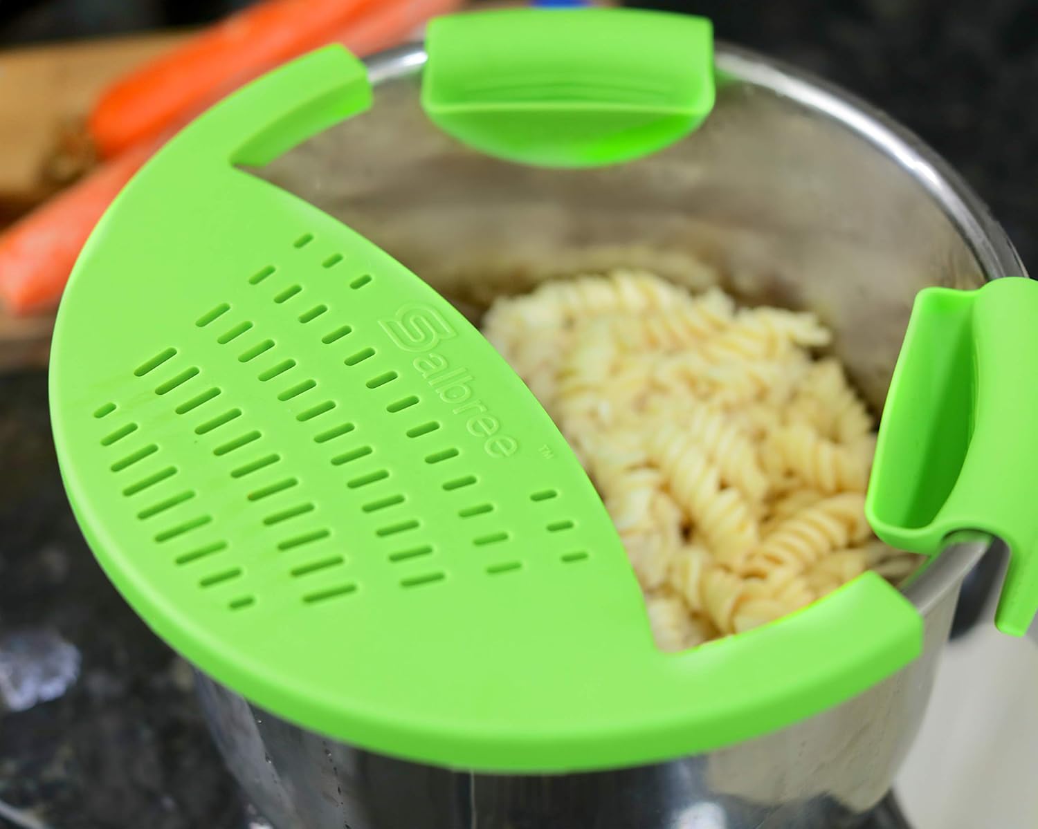 Salbree Silicone Snap Strainer fits the 6qt Instant Pot and Snaps to the 6 quart Instapot Pressure Cooker Inner Pan Small Mitts Set Included, for Straining Vegetable and Ground Beef Grease (green) - Image 6