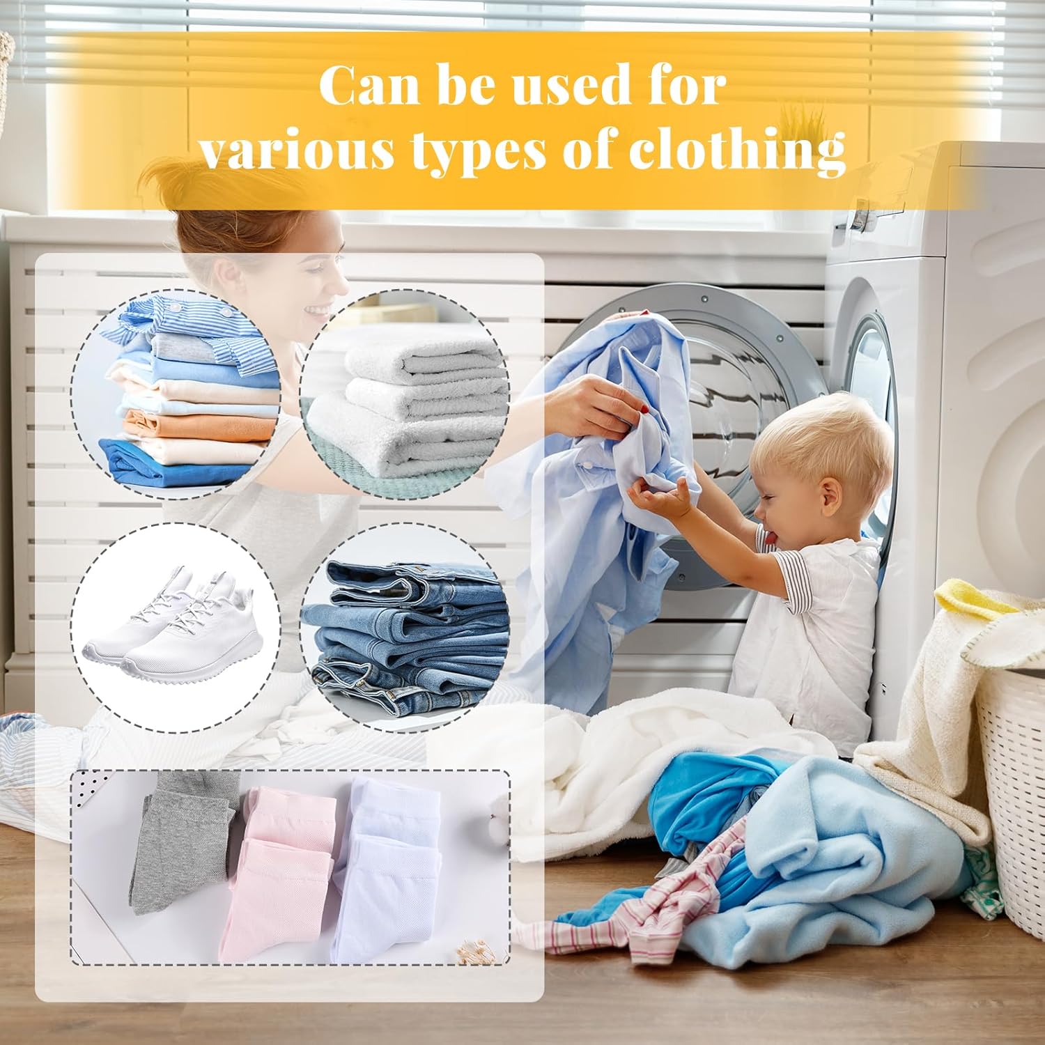 Sneaker Dryer Bag,Shoe Wash & Dry Net Bag for Dryer 15.7*15 Inch Shoe Washing Machine Bag Adjustable Magic Tape Shoe Dryer Bag Reusable Laundry Bags - Image 4