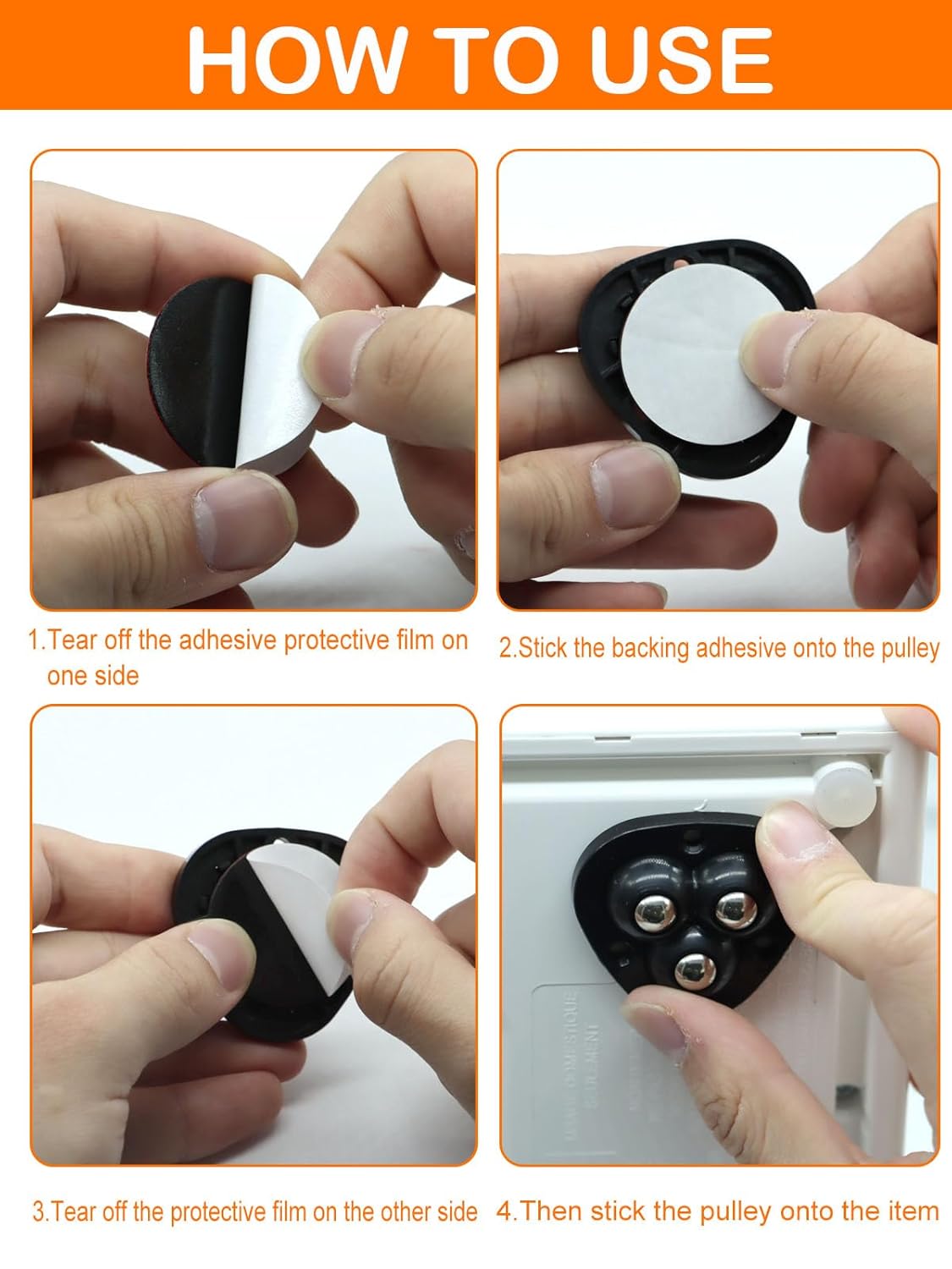 Small Appliance Caster Wheels,12 Pcs Mini Appliance Rollers for Kitchen Appliances Countertop 360°Rotation Self Adhesive Swivel Wheels for Coffee Maker,Storage Bins,Trash Can(Black) - Image 6