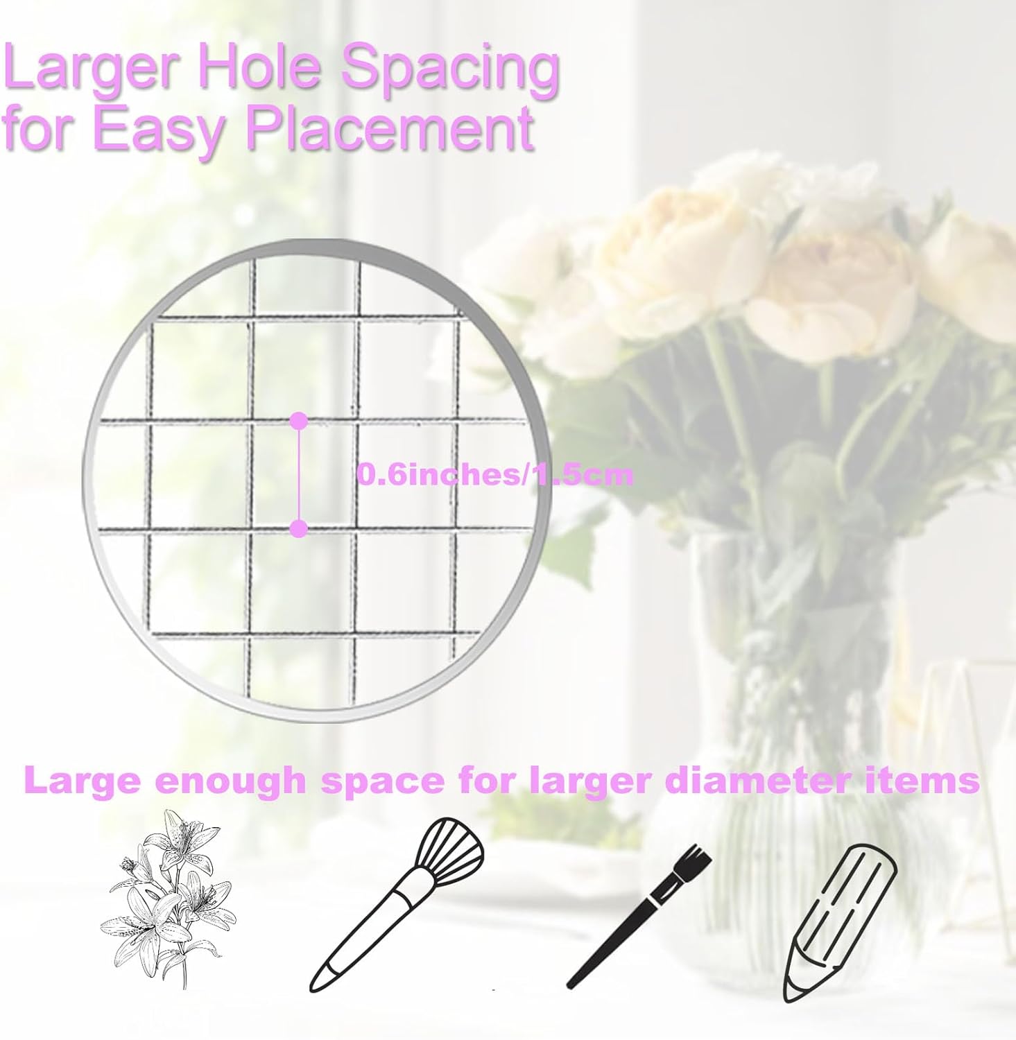 Mason Jar Flower Insert Lid for Regular Mouth,15 Pcs Flower Grid Frog for Arrangement Vase Metal Mason Jar Flower Organizer Lid with Square Grids for Regular Mouth Mason Canning Jars - Image 3
