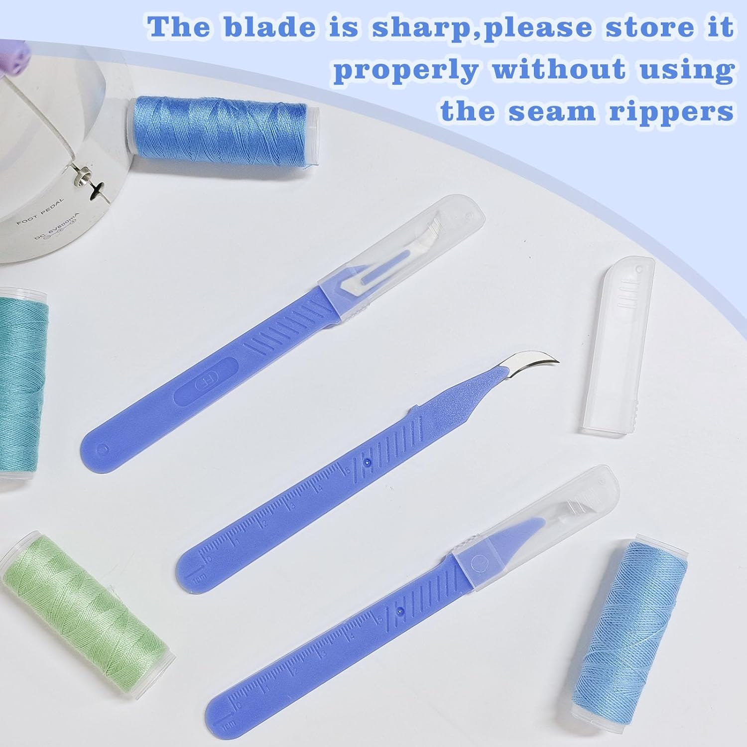 10 Pcs Seam Ripper for Sewing,Stitch Remover Razor with Protective Case and Anti-Slip Handle Light Thread Ripper Tool for Sewing Crafting Embroidery Sewing Accessory&Supply - Image 3