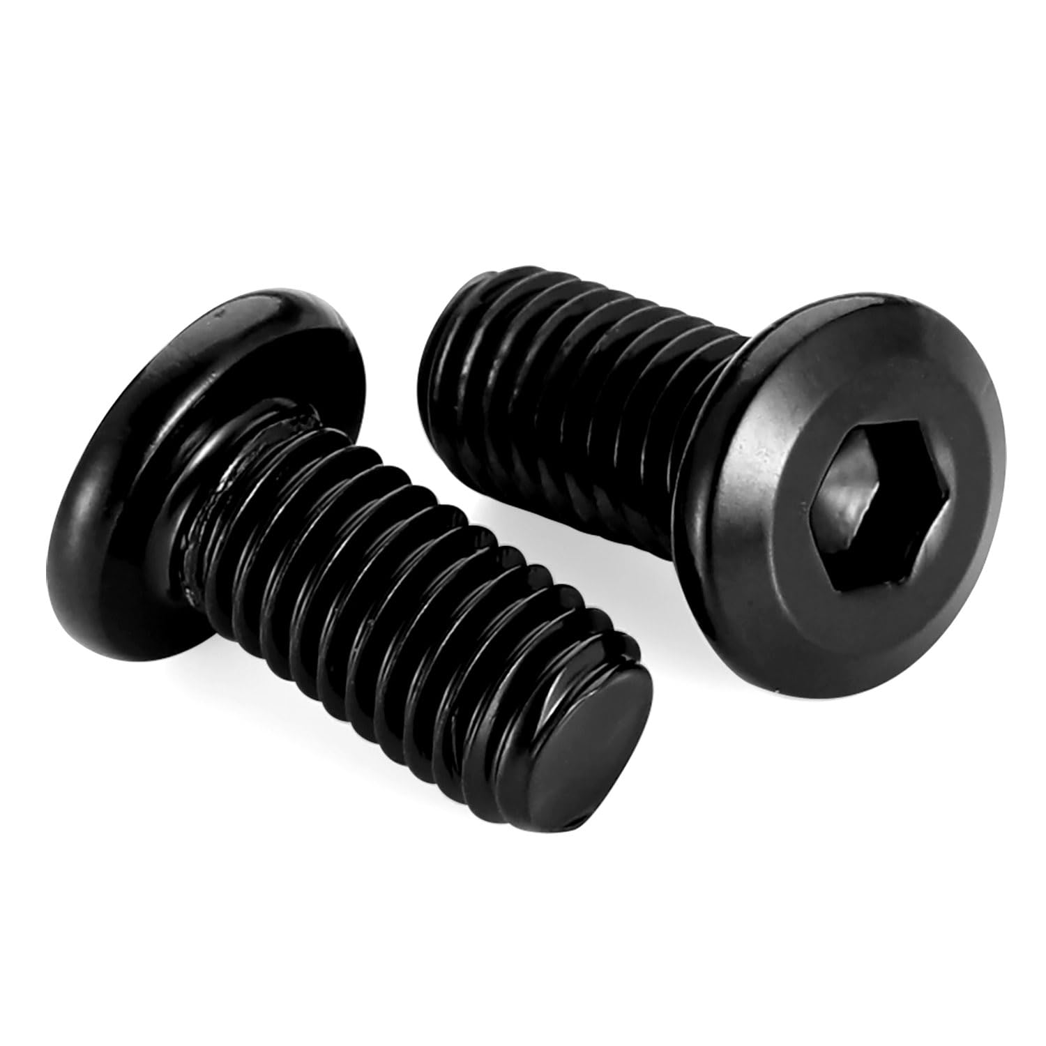 M8 x 12mm Socket Cap Allen Bolts, Flat Round Head Socket Cap Screws, Furniture Screws, Carbon Steel, Full Thread, Black Oxide Finish, 20 PCS - Image 1