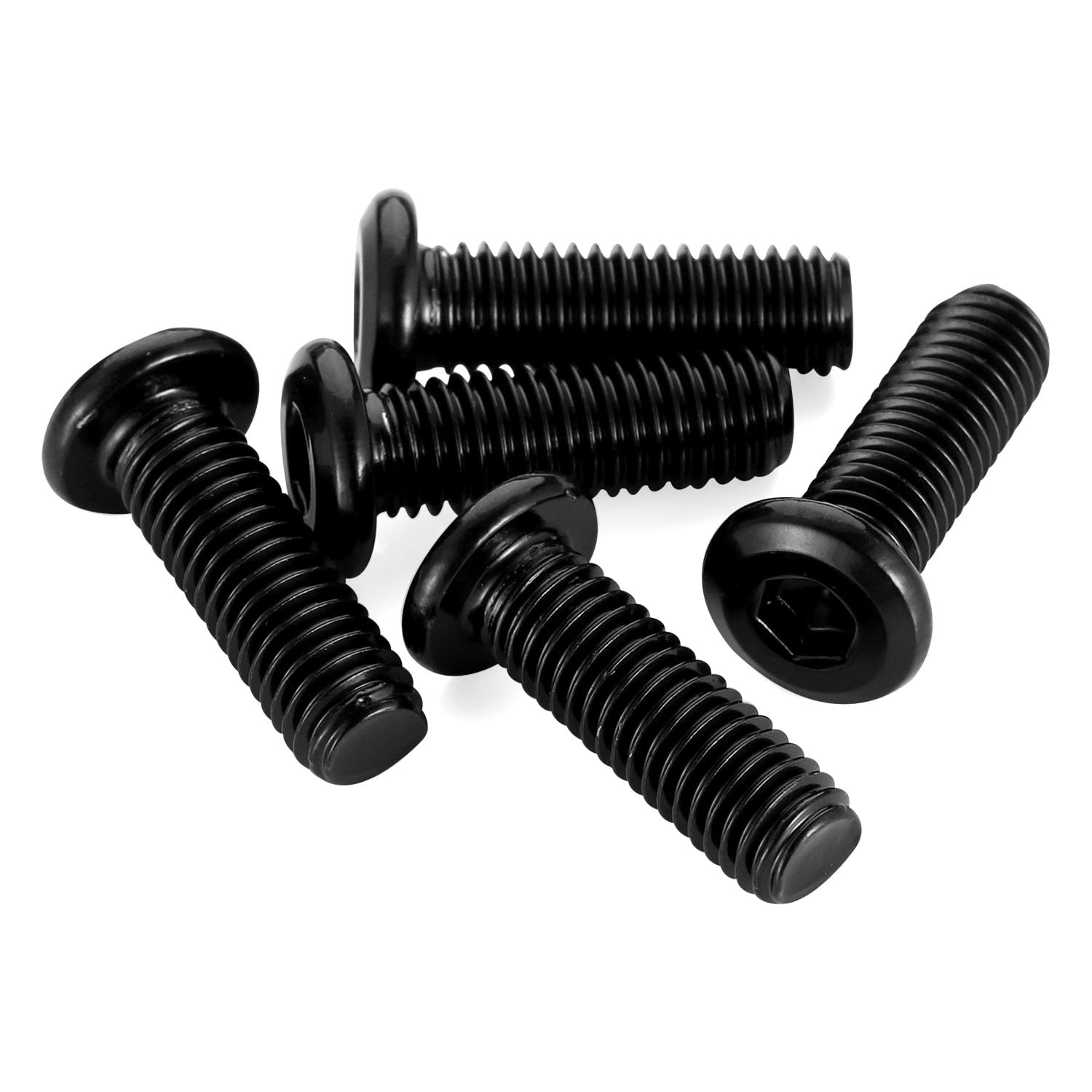 M8 x 12mm Socket Cap Allen Bolts, Flat Round Head Socket Cap Screws, Furniture Screws, Carbon Steel, Full Thread, Black Oxide Finish, 20 PCS - Image 5
