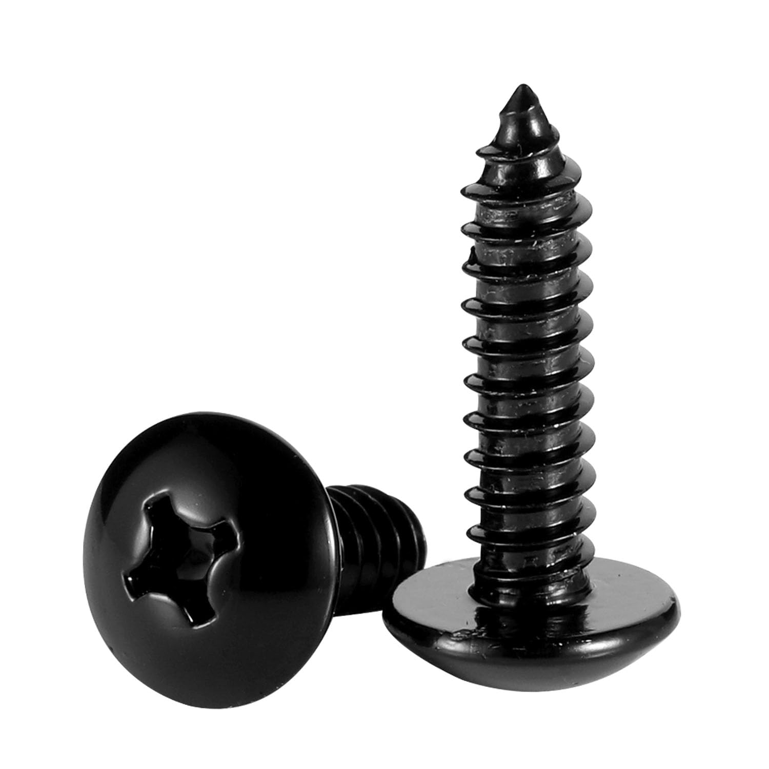 #14 x 1 Truss Head Wood Screws Sheet Metal Screw, Self Tapping, 18-8 Stainless Steel 304 Black Finish, 25 PCS - Image 2