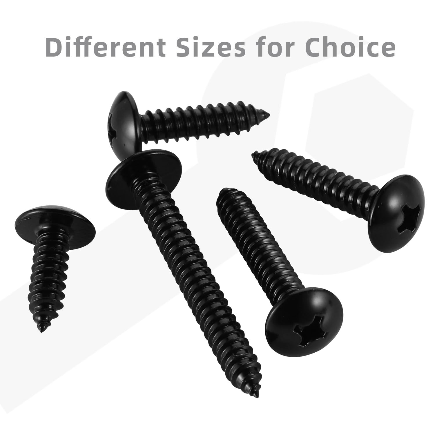 #14 x 1 Truss Head Wood Screws Sheet Metal Screw, Self Tapping, 18-8 Stainless Steel 304 Black Finish, 25 PCS - Image 4